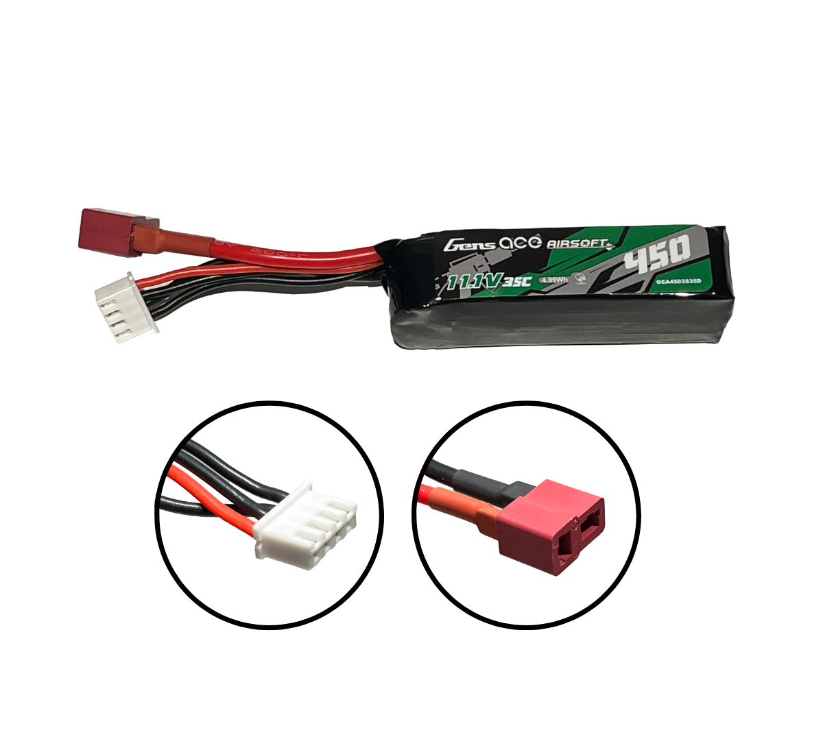 Gens ace 35C 450mAh 11.1V Gel Blaster Battery with T Deans