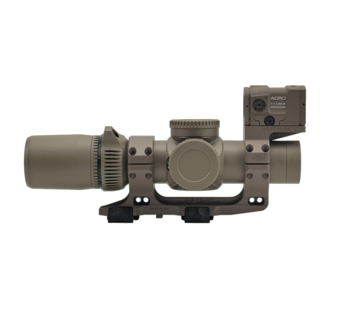 Evolution Gear AMG 1-10X24mm FFP scope with ACRO P-2 Red dot Combo