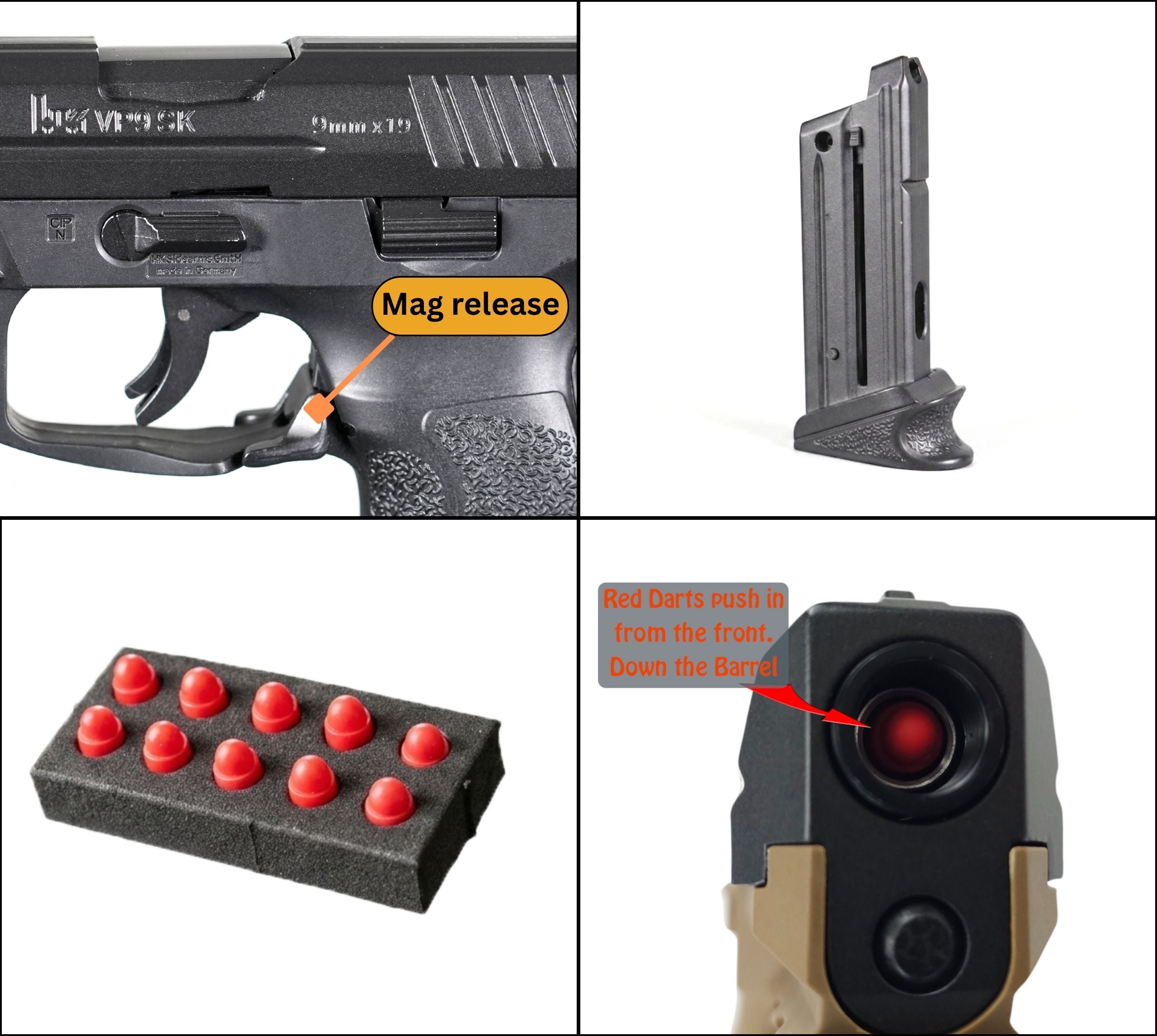 HK VP9SK Metal Spring Pistol Gel Blaster