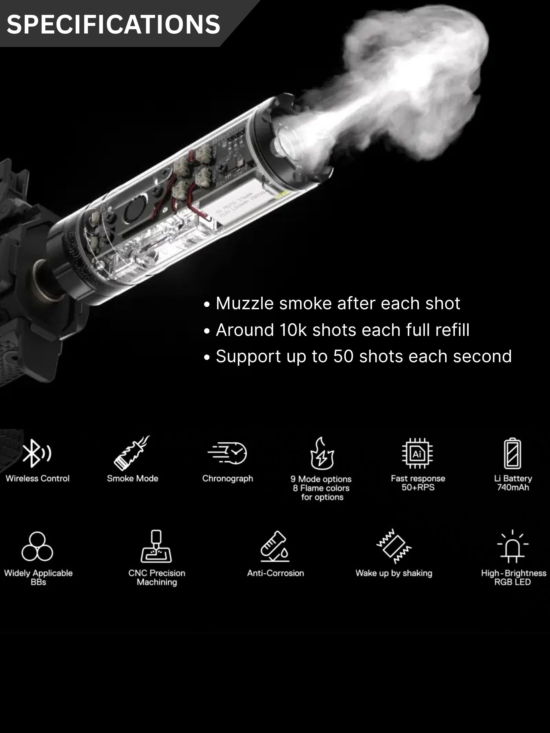 Eshooter Flare Smoky BT: Gel Blaster Tracer Unit
