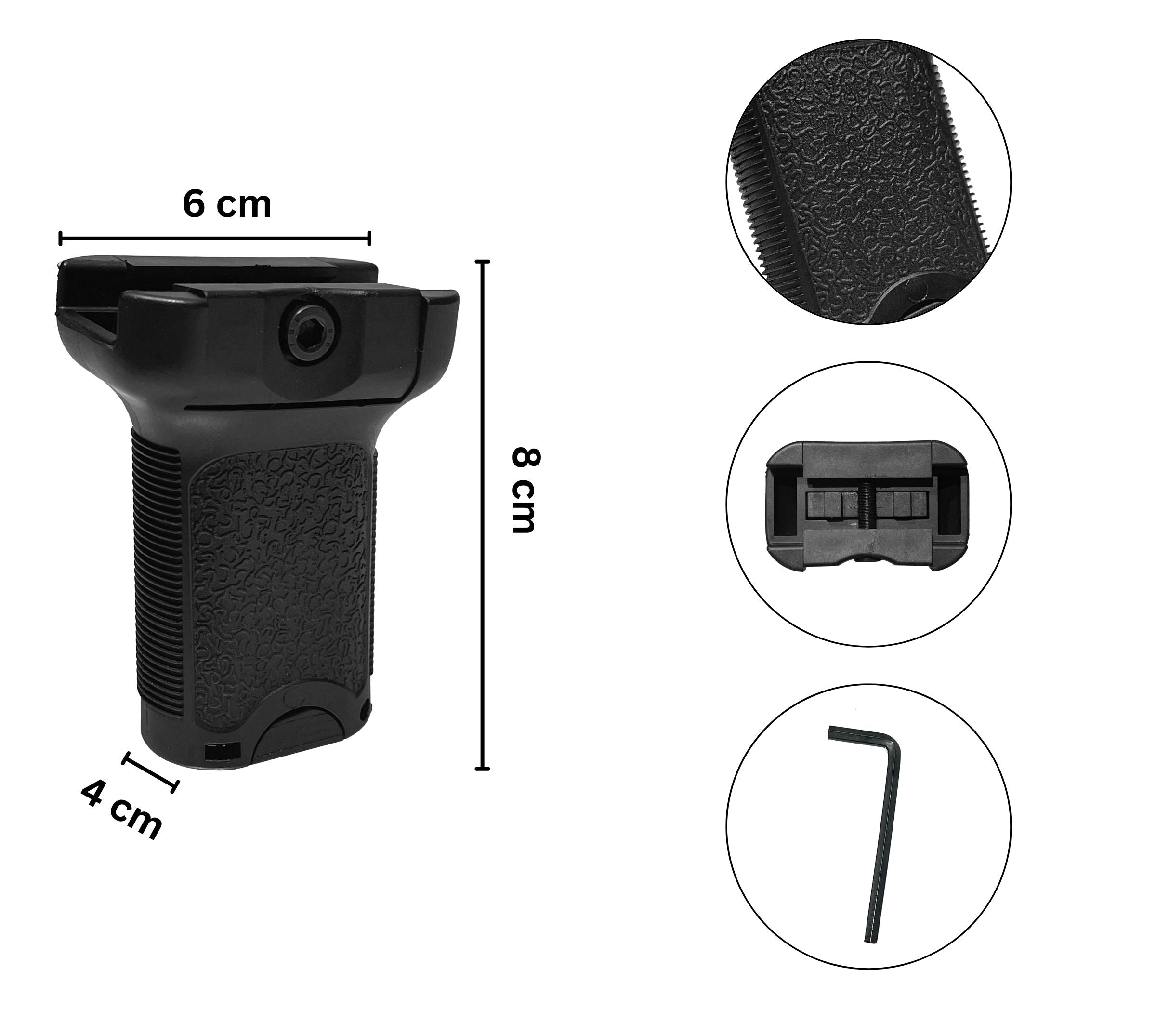 Nylon Angled Foregrip (Picatinny) for Gel Blasters