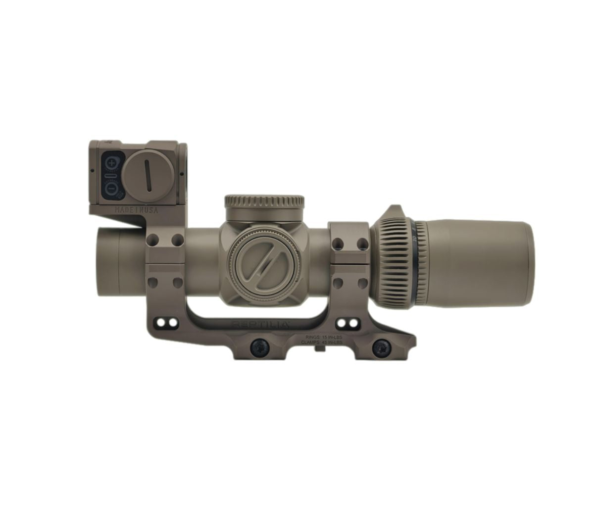 Evolution Gear AMG 1-10X24mm FFP scope with ACRO P-2 Red dot Combo - Tan