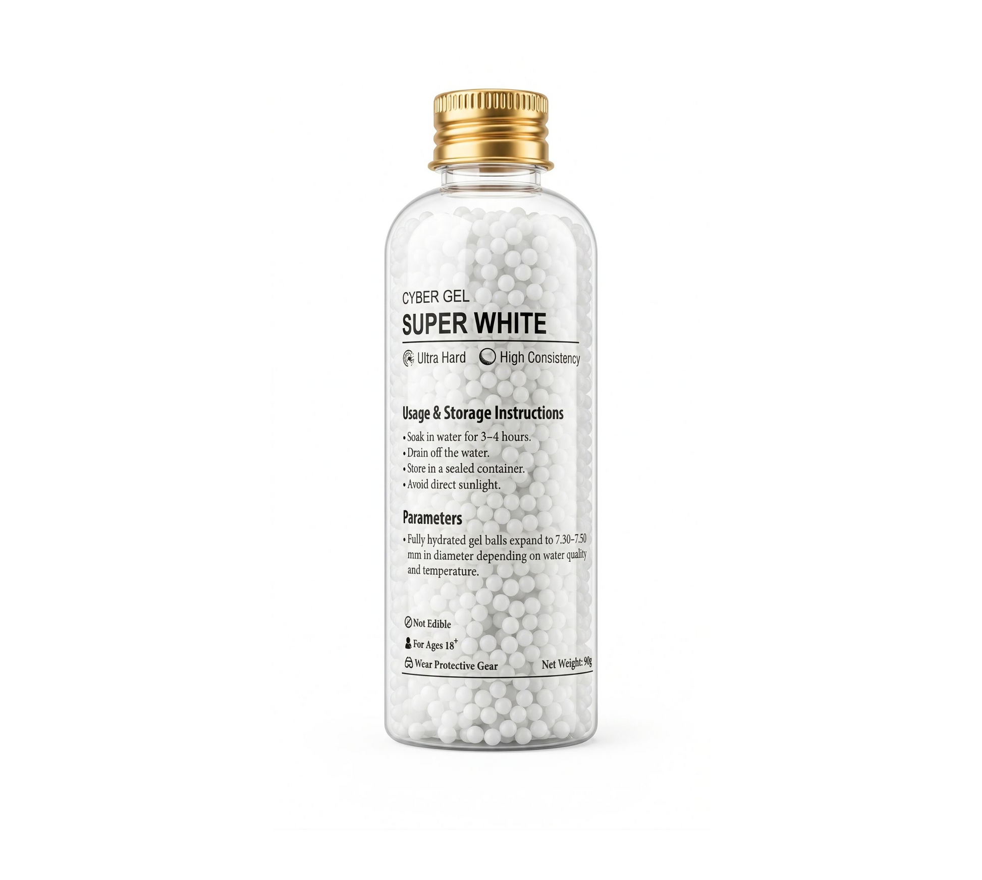 SUPER White Hard Gel Balls -90g