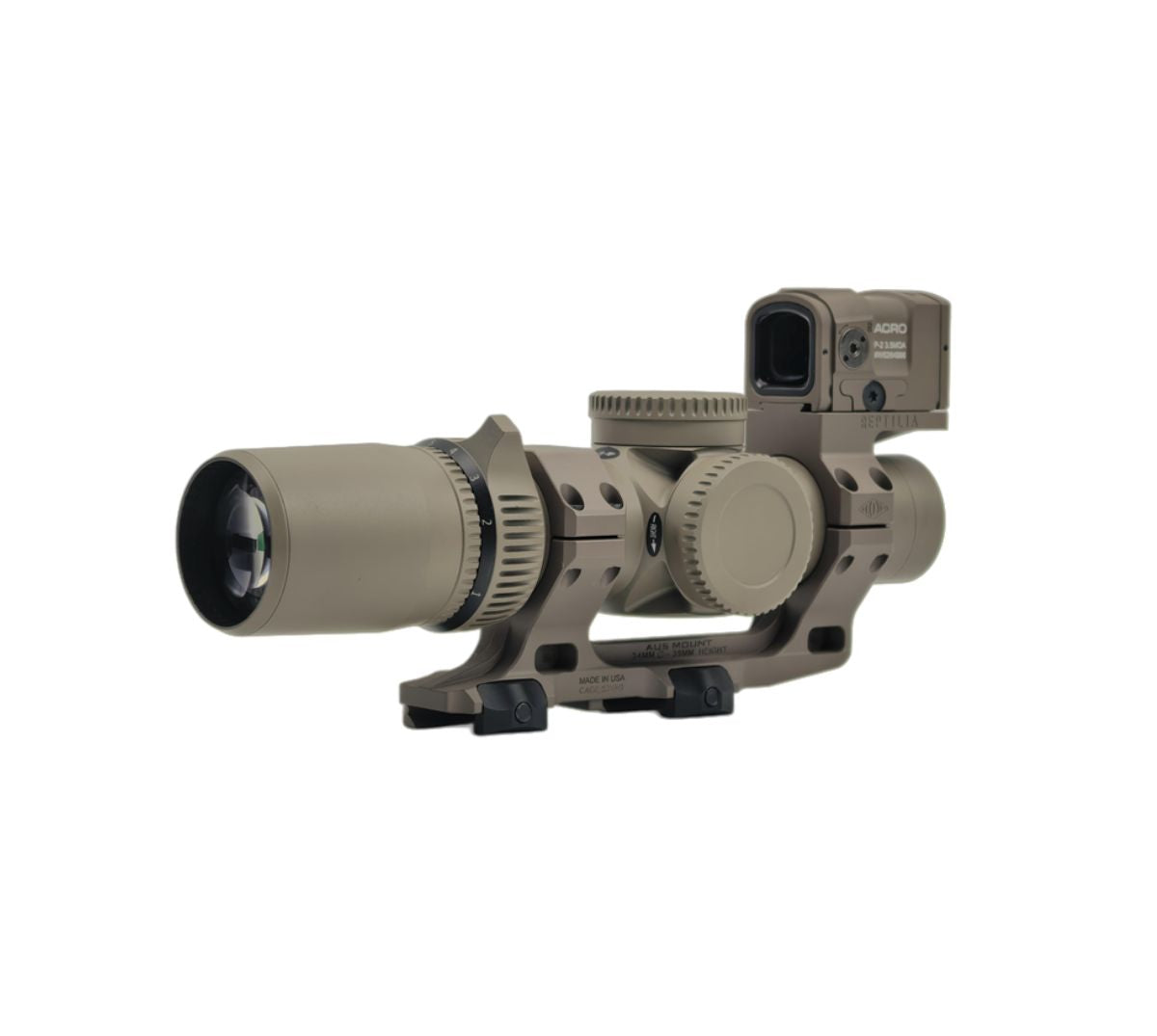 Evolution Gear AMG 1-10X24mm FFP scope with ACRO P-2 Red dot Combo