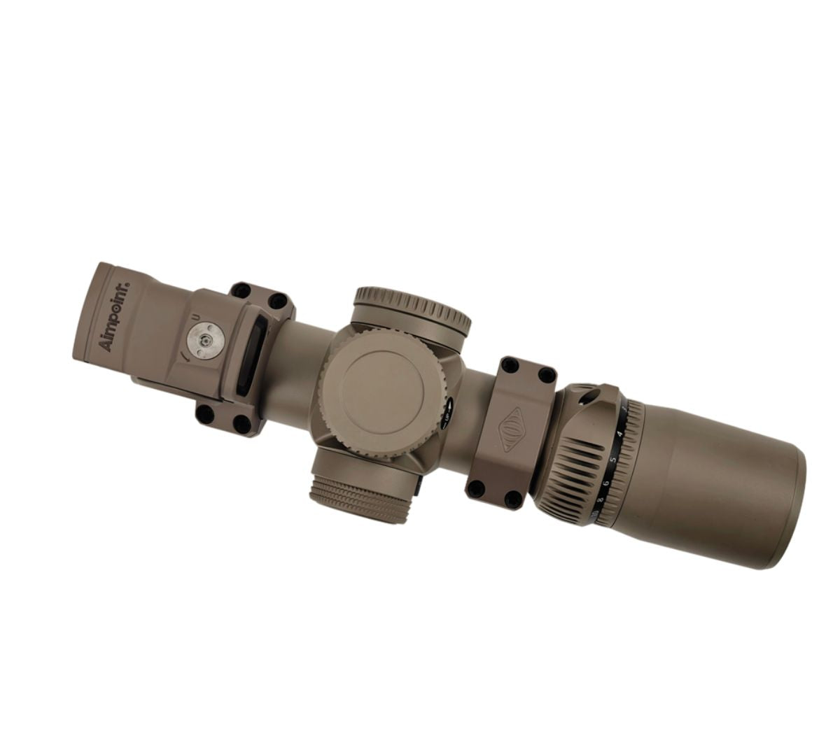 Evolution Gear AMG 1-10X24mm FFP scope with ACRO P-2 Red dot Combo