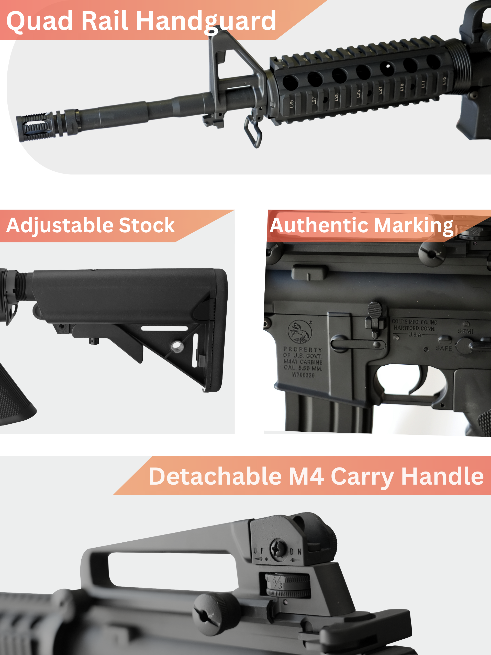 COLT M4A1 RIS AEG Gel Blaster| E&C Ultra Line