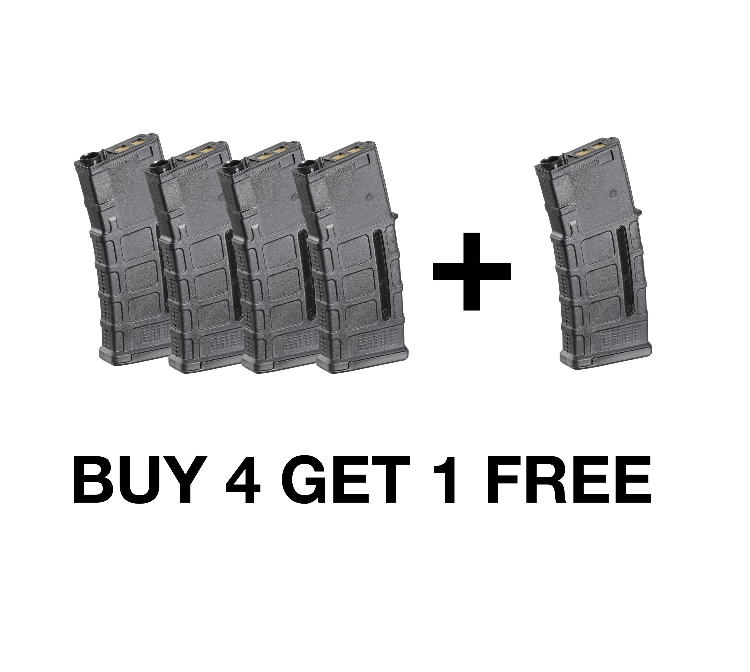 Jingji Magpul AEG Magazine for M4 Gel Blaster - Buy 4 Get 1 Free - Magazine x 5