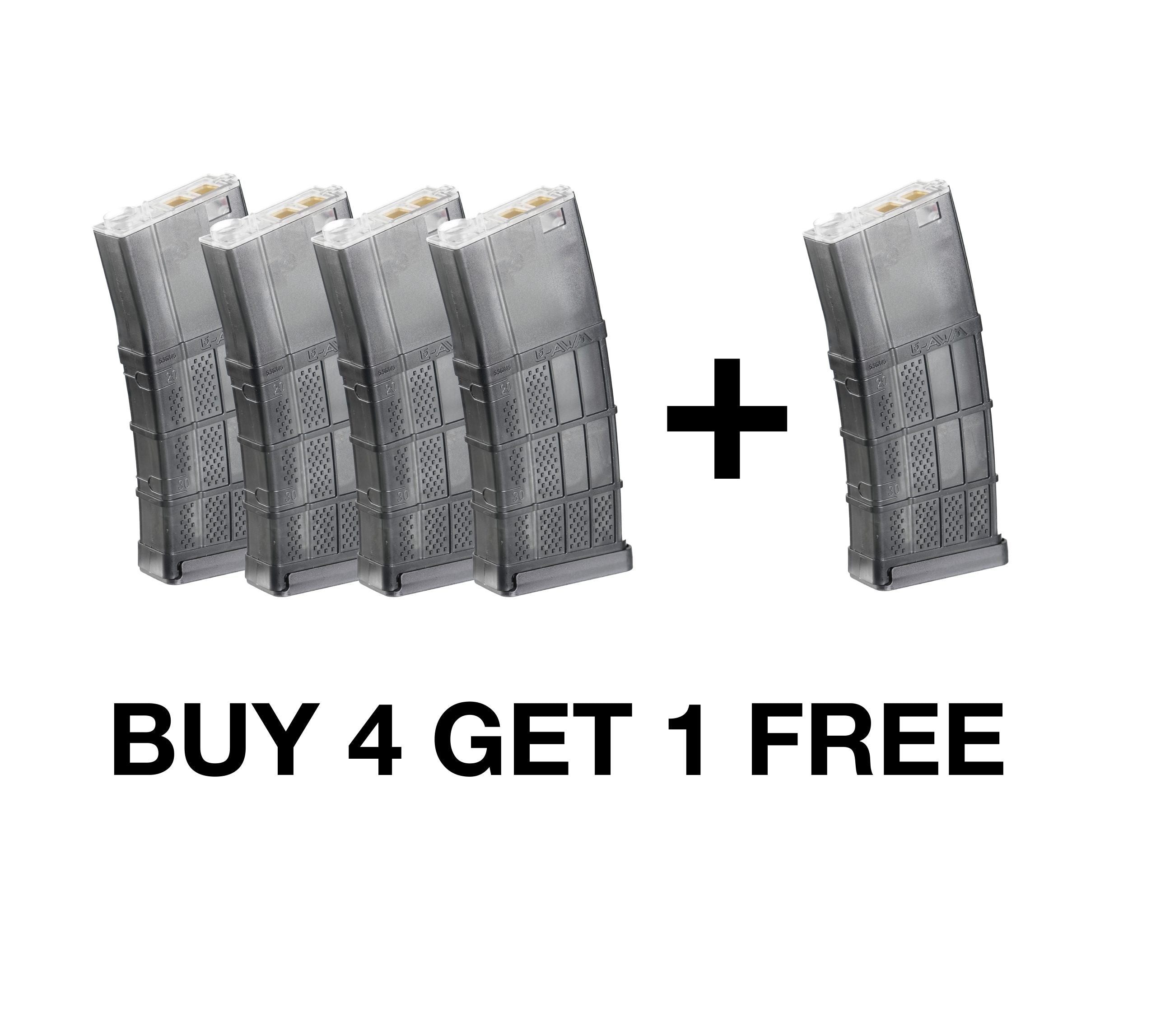 Jingji Lancer L5 AEG Magazine for M4 Gel Blaster - Buy 4 Get 1 Free - Magazine x 5
