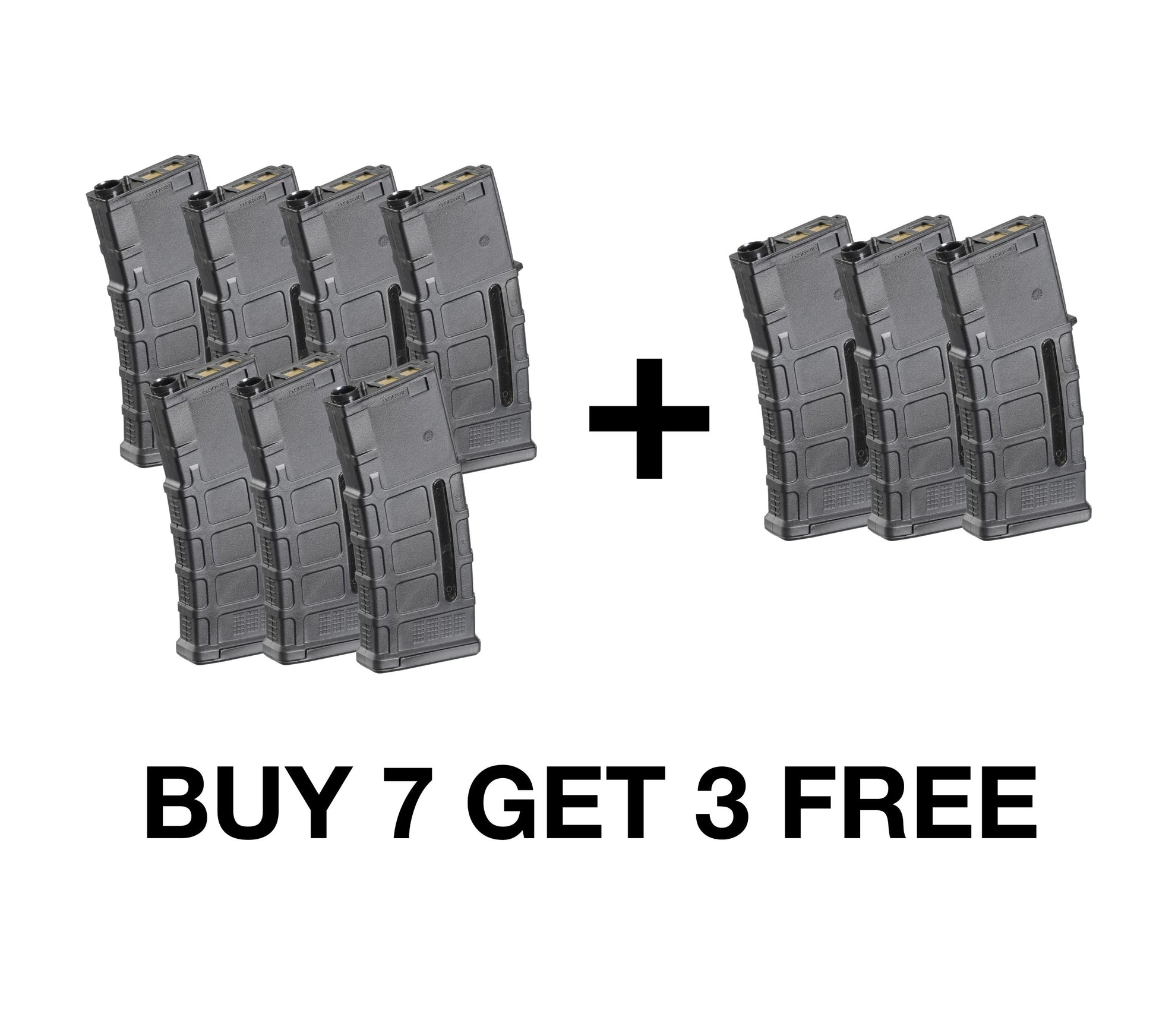 Jingji Magpul AEG Magazine for M4 Gel Blaster - Buy 7 Get 3 Free - Magazine x 10