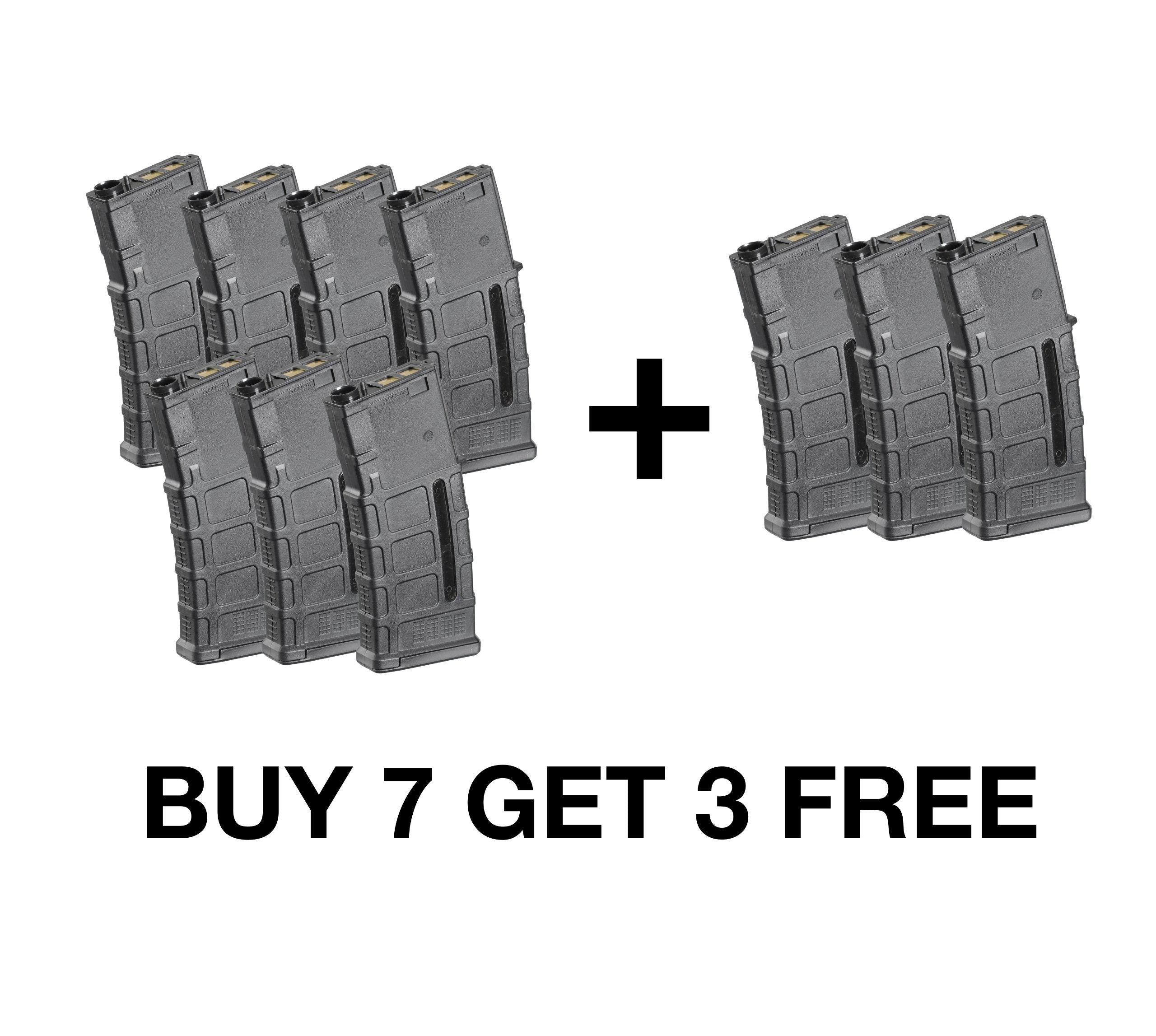 Jingji Magpul AEG Magazine for M4 Gel Blaster - Buy 7 Get 3 Free - Magazine x 10