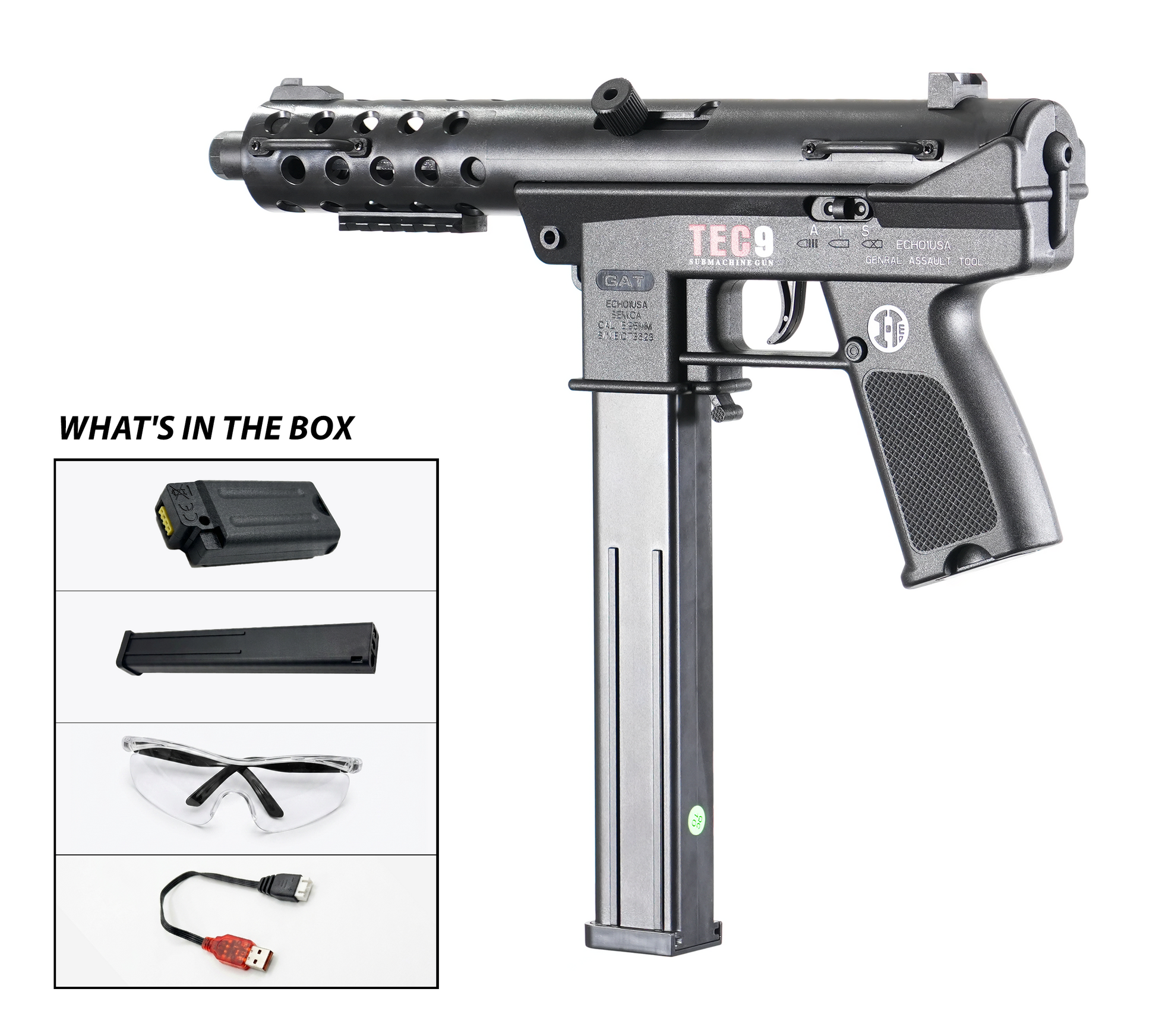 Handi TEC9 SMG Electric Gel Blaster Bundle