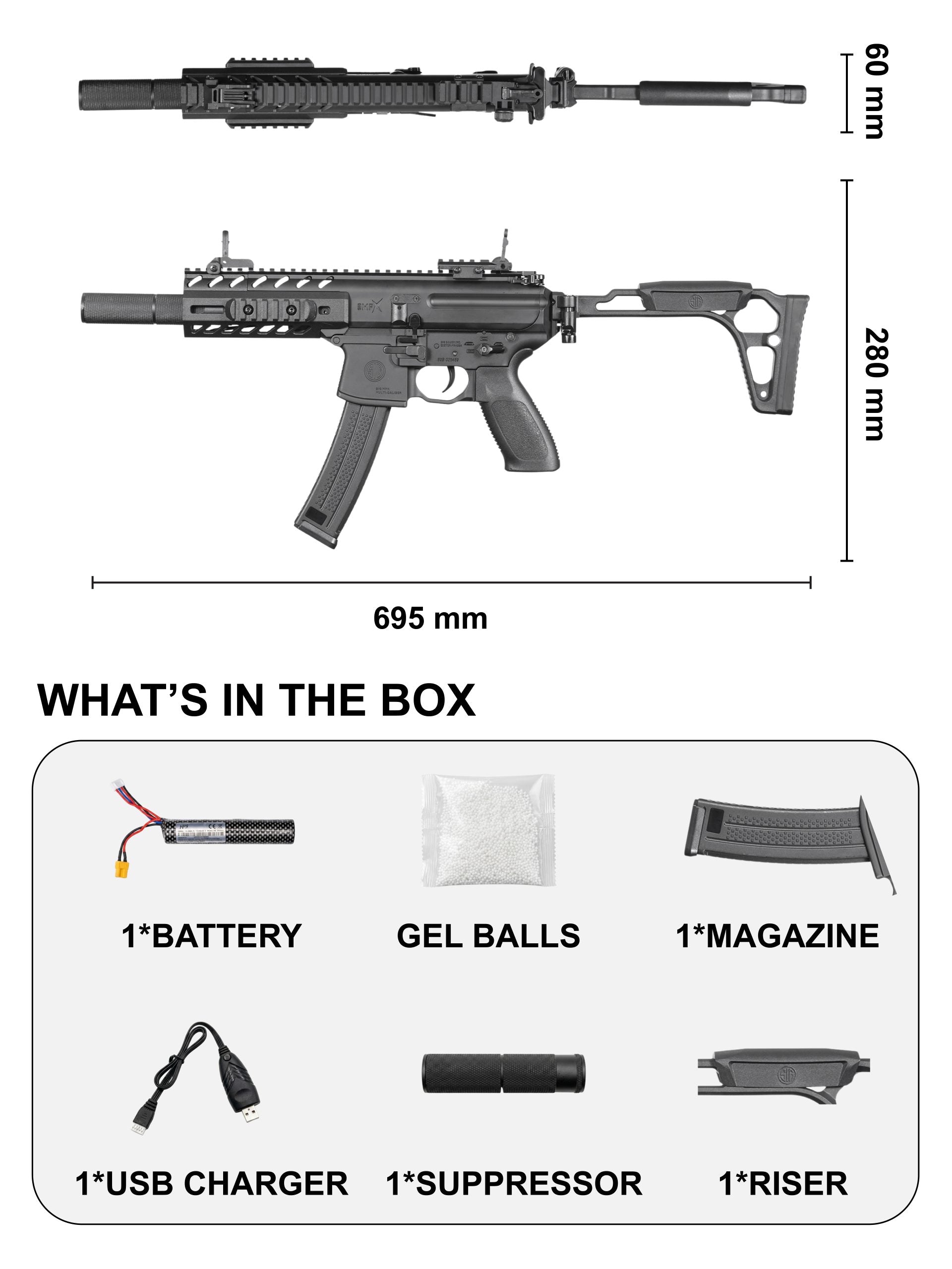 Bohan MPX Electric AEG Gel Blaster Bundle