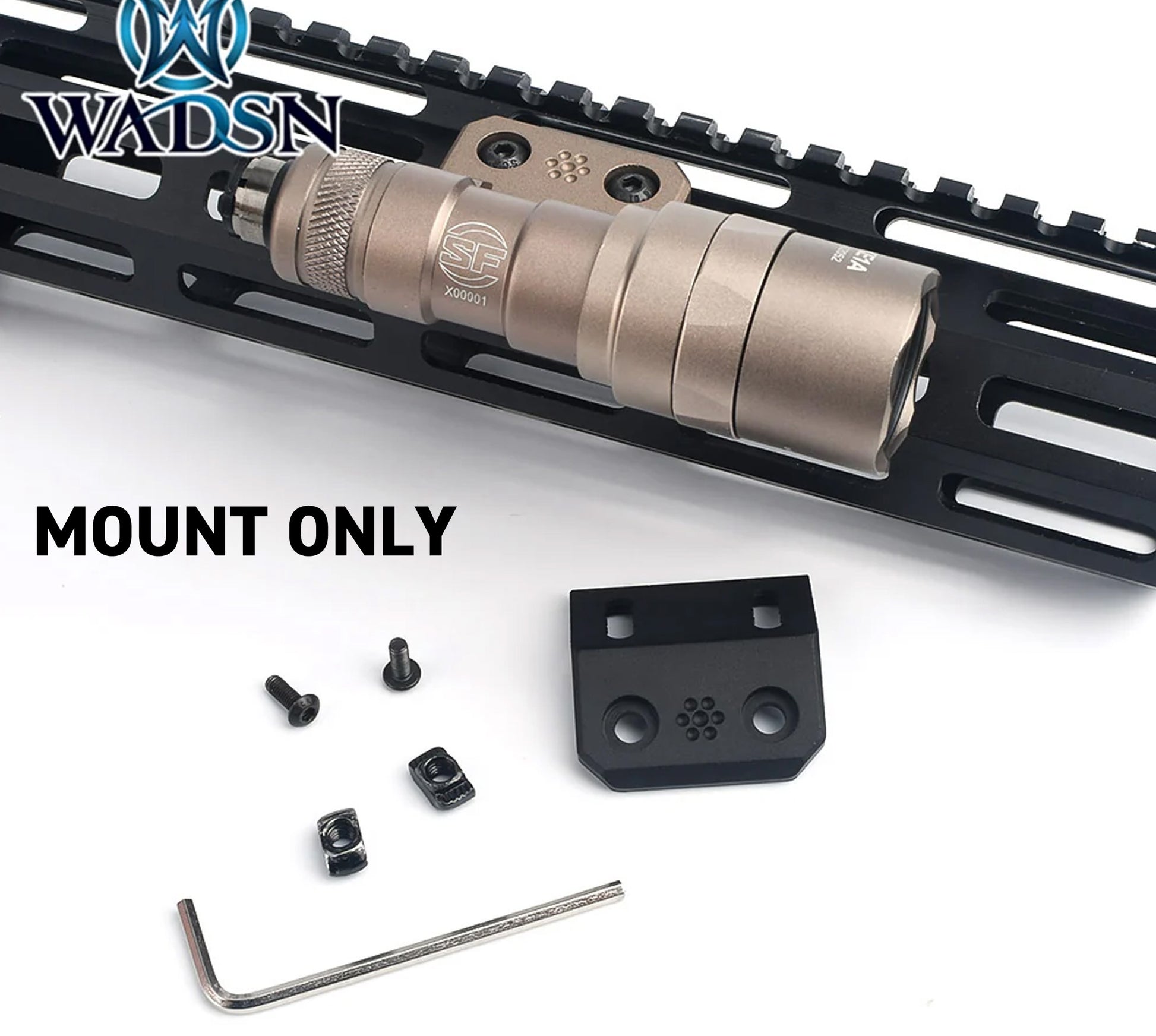 WADSN M-LOK/Keymod Offset Rail Light Mount for Gel Blaster