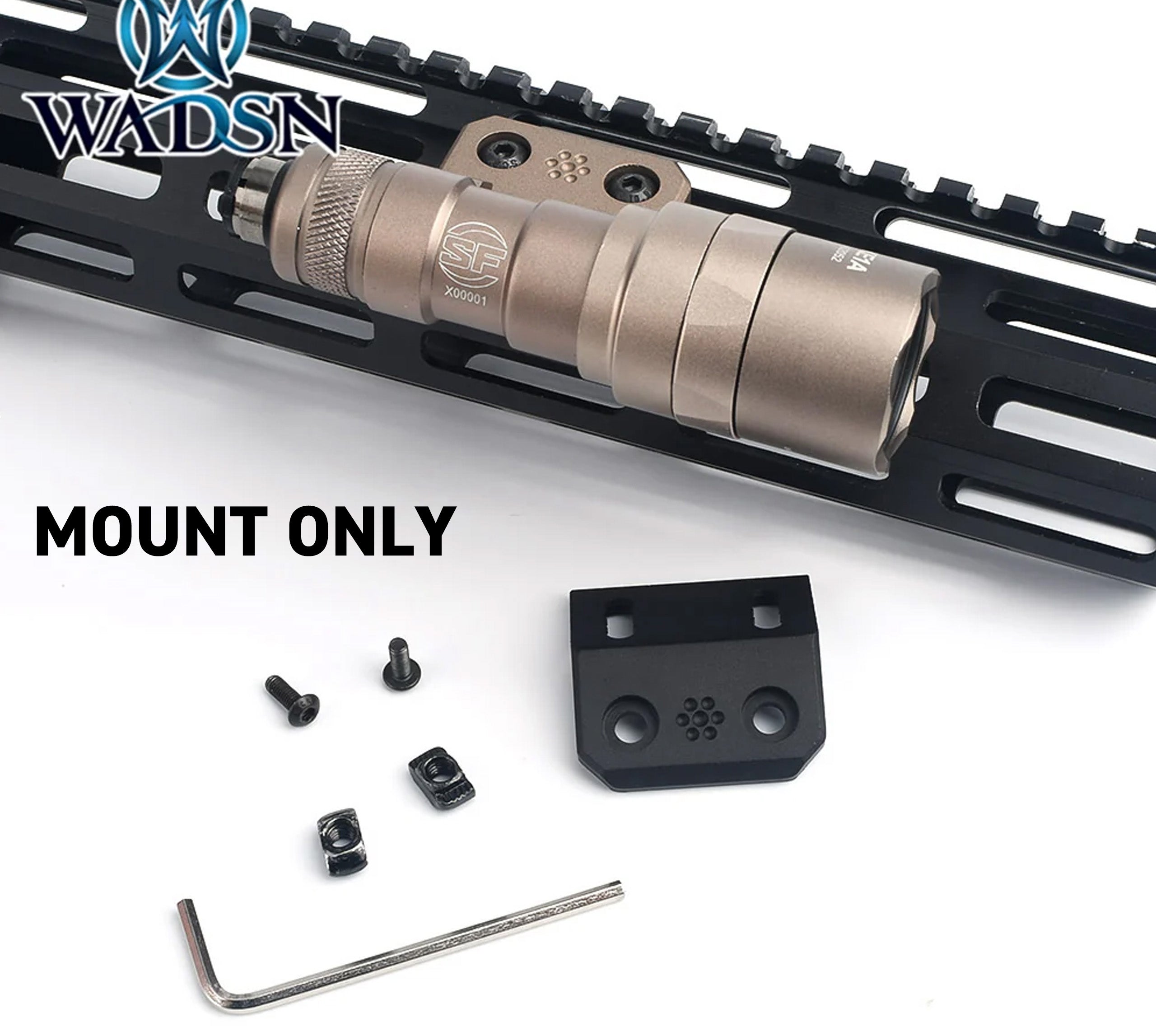 WADSN M-LOK/Keymod Offset Rail Light Mount for Gel Blaster