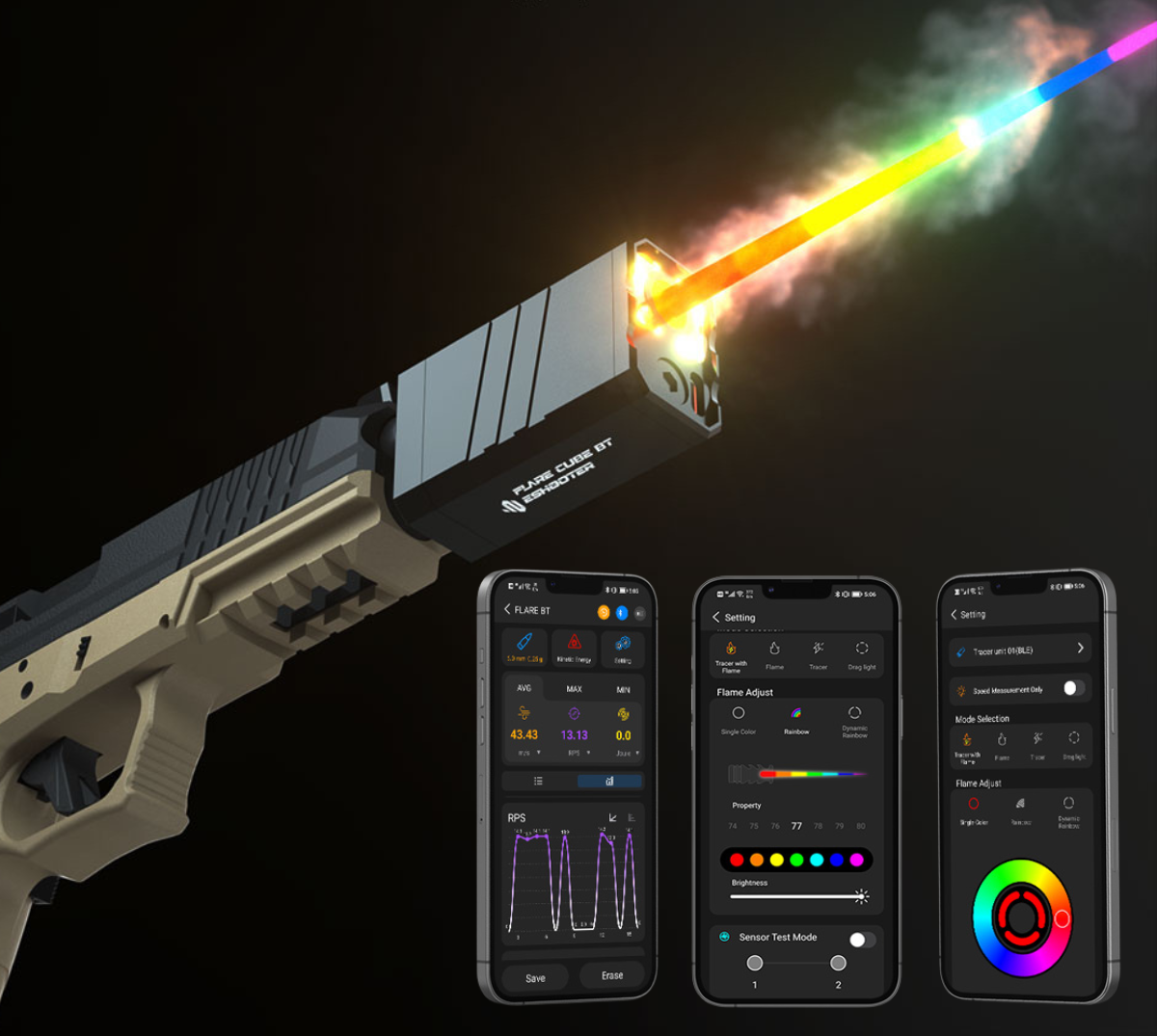 Eshooter Flare Cube BT PISTOL Gel Blaster Tracer Unit
