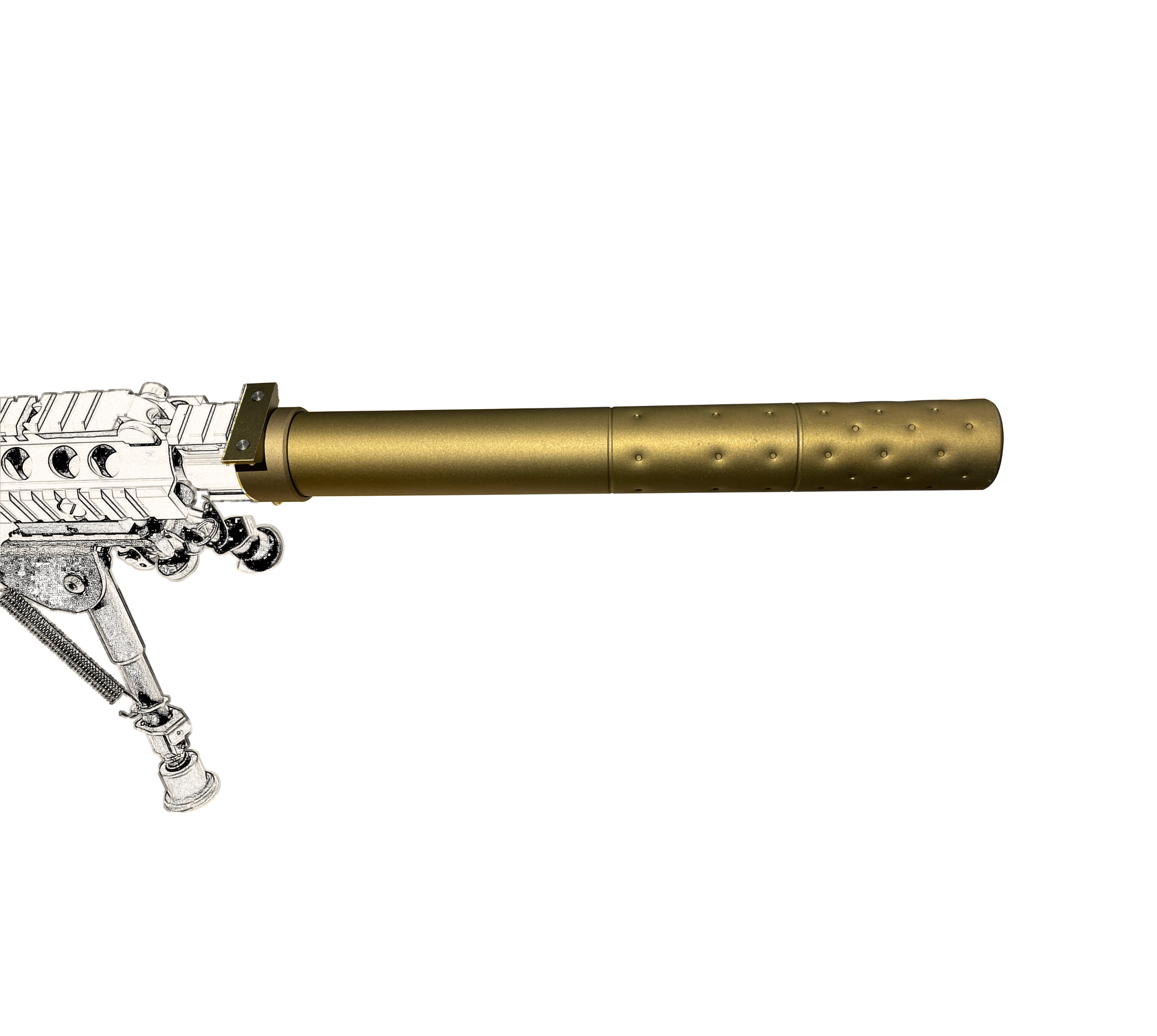 E&C M110 QD Gel Blaster Mock Suppressor Tan