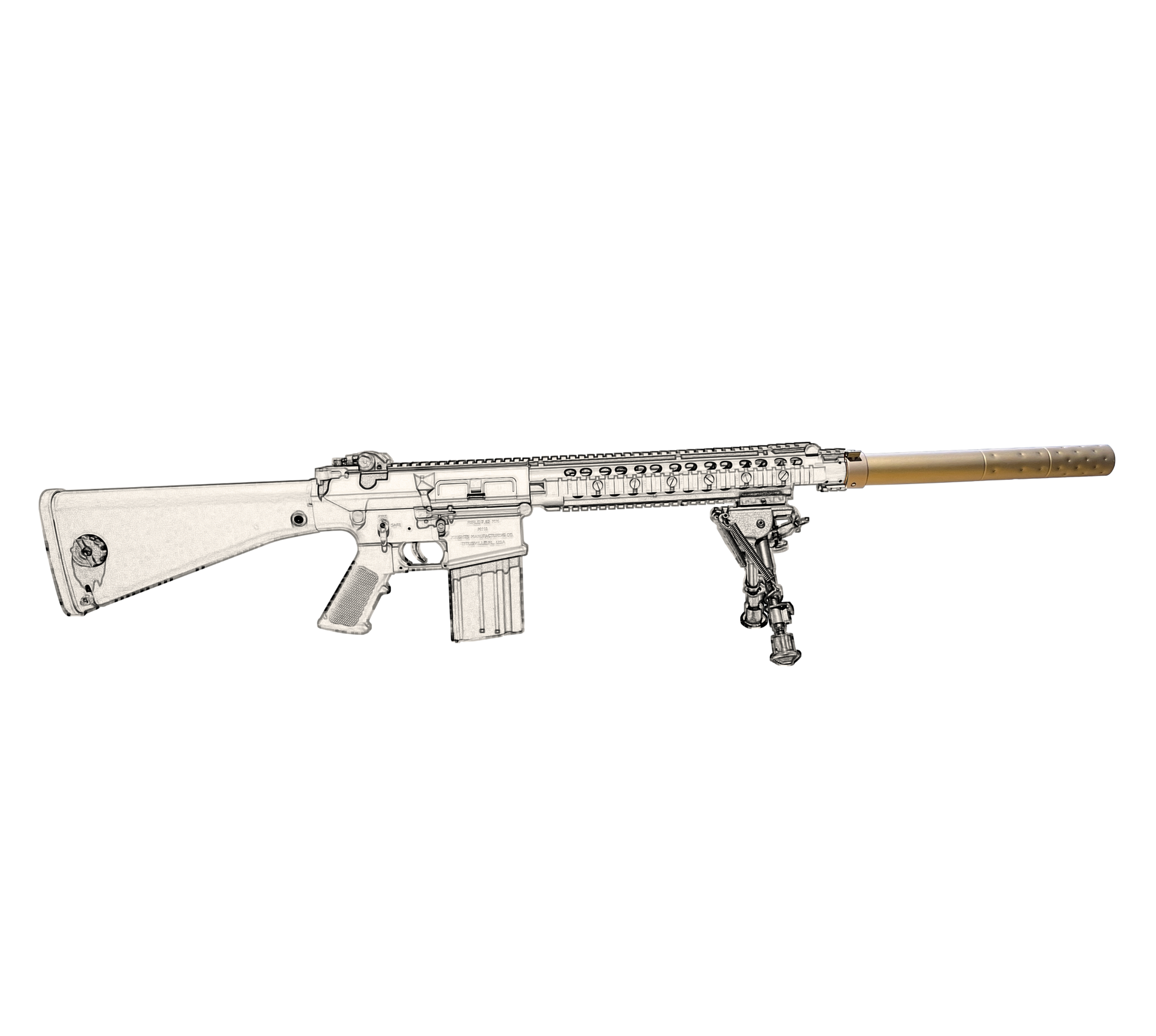E&C M110 QD Gel Blaster Mock Suppressor Black