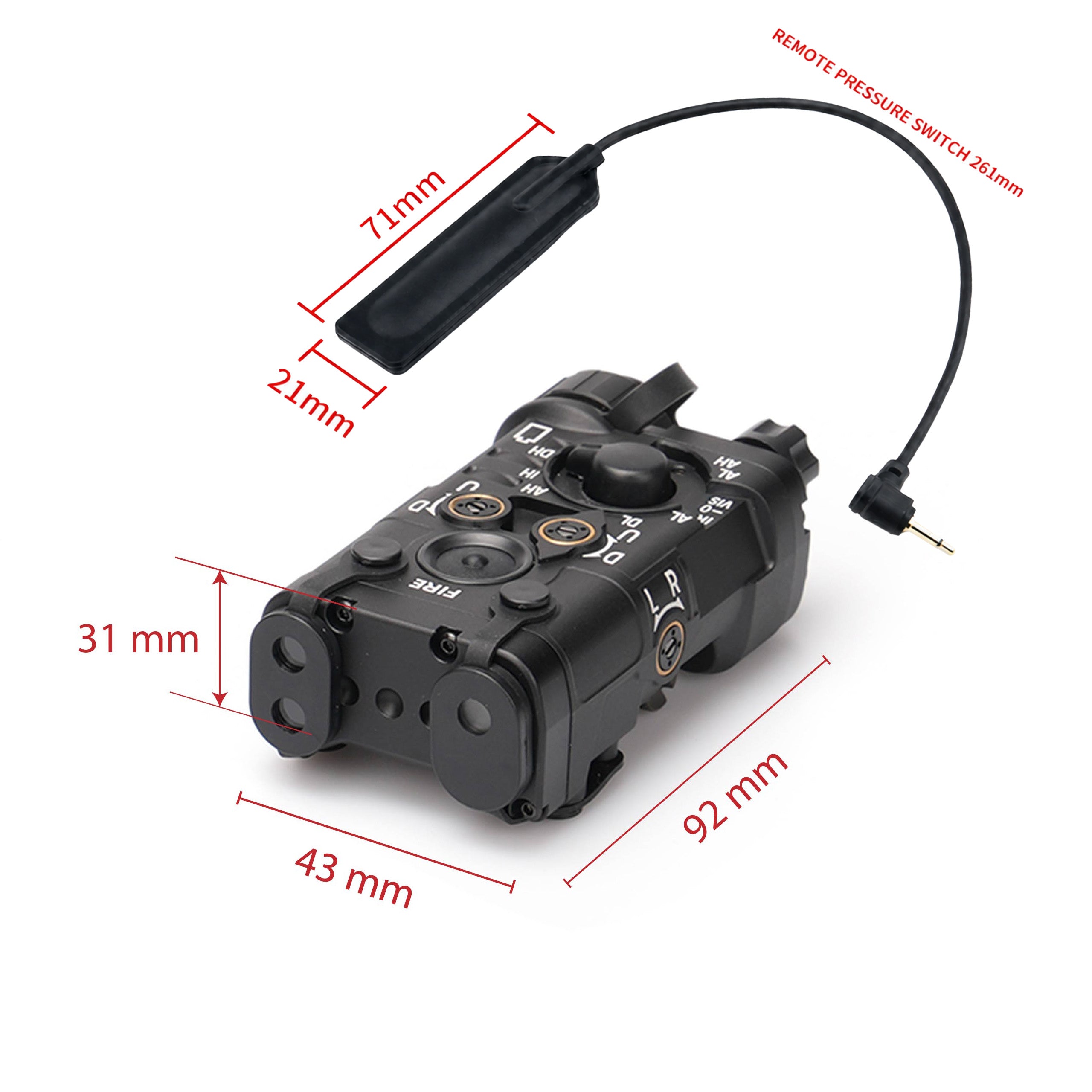 Aluminium NGAL-Style Green Laser / IR Pointer / LED Flashlight -Black