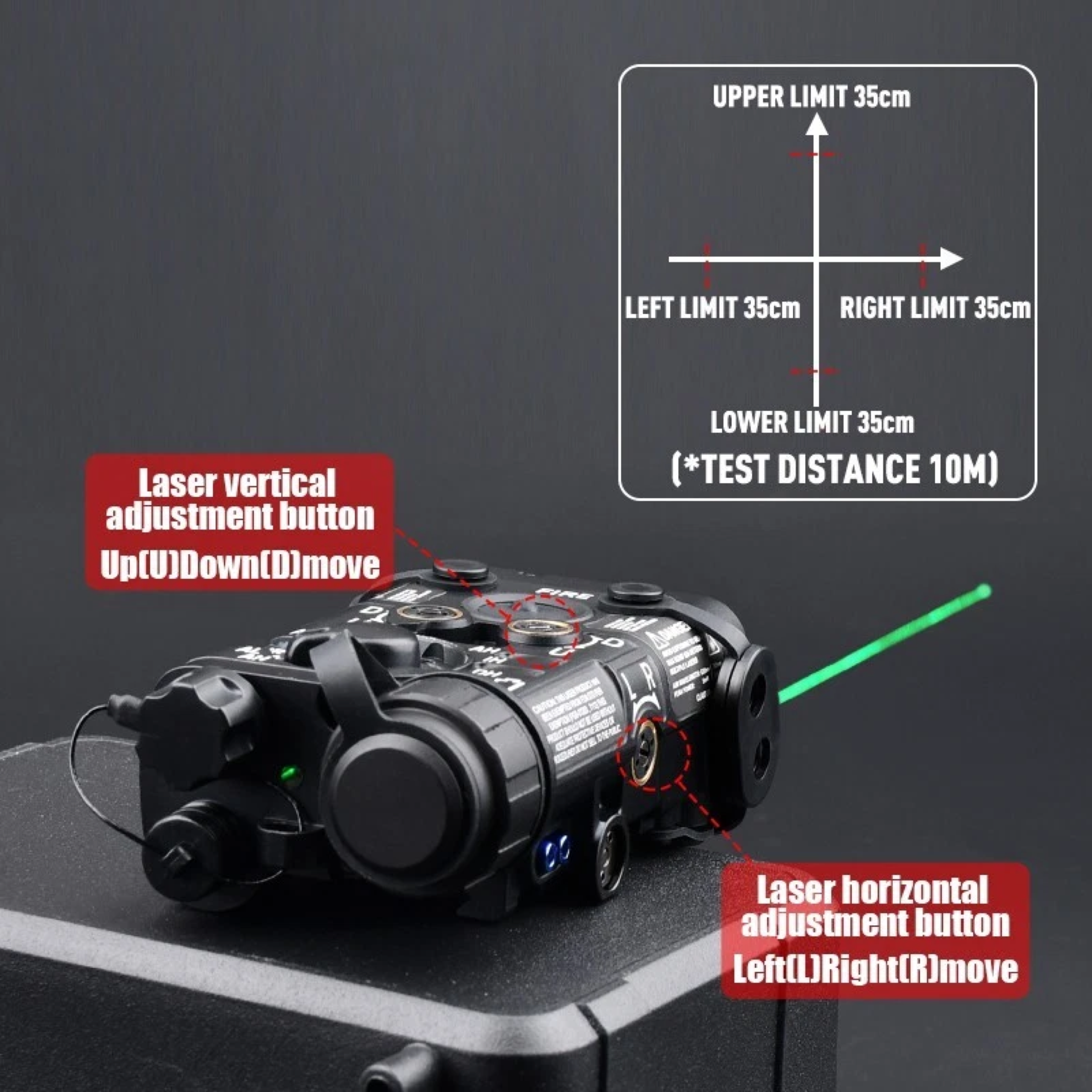 Aluminium NGAL-Style Green Laser / IR Pointer / LED Flashlight -Black