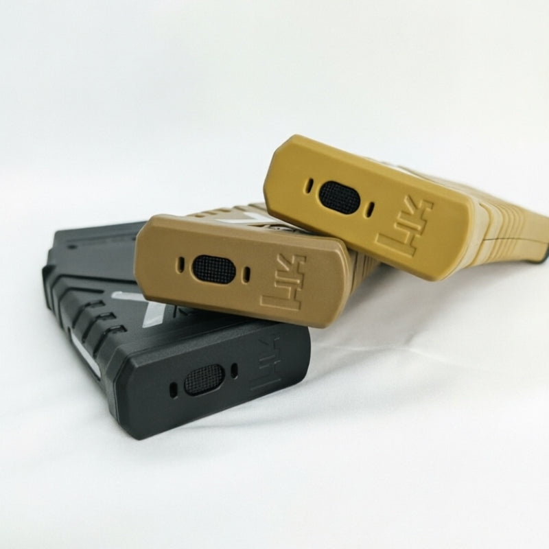 ARETH HK416 AEG spring magazine baseplates in Black, RAL8000 and Tan