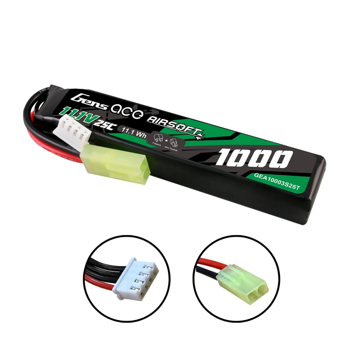 Gens ace 25C 1000mAh 11.1V Tamiya Gel Blaster Battery