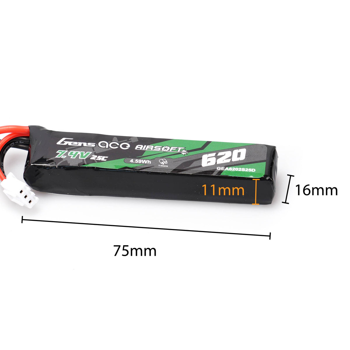 Gens ace 620mAh 7.4V XT30 Gel Blaster Battery