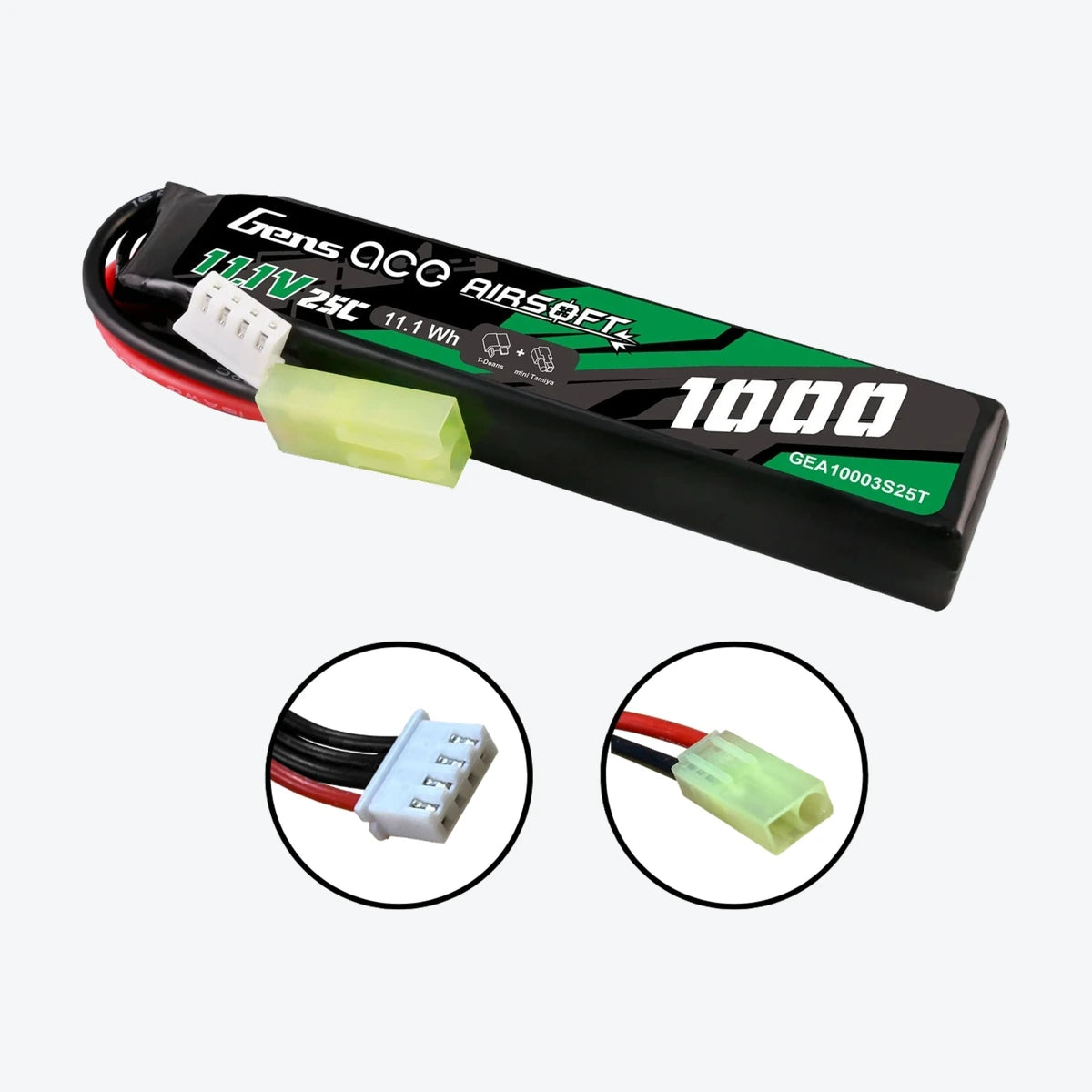 Gens ace 25C 1000mAh 11.1V Tamiya Gel Blaster Battery