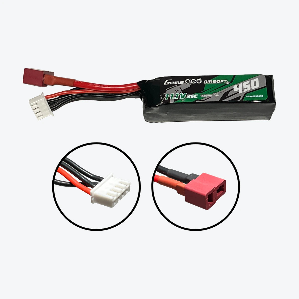 Gens ace 35C 450mAh 11.1V Gel Blaster Battery with T Deans