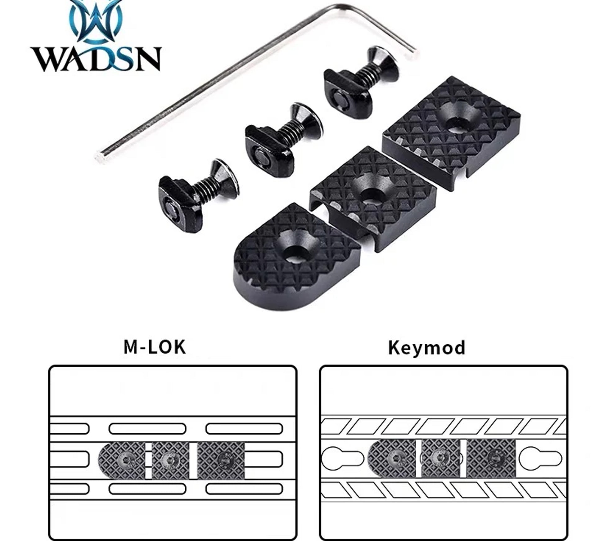WADSN Tactical M-LOK/KeyMod Wire Guide Set - BLACK