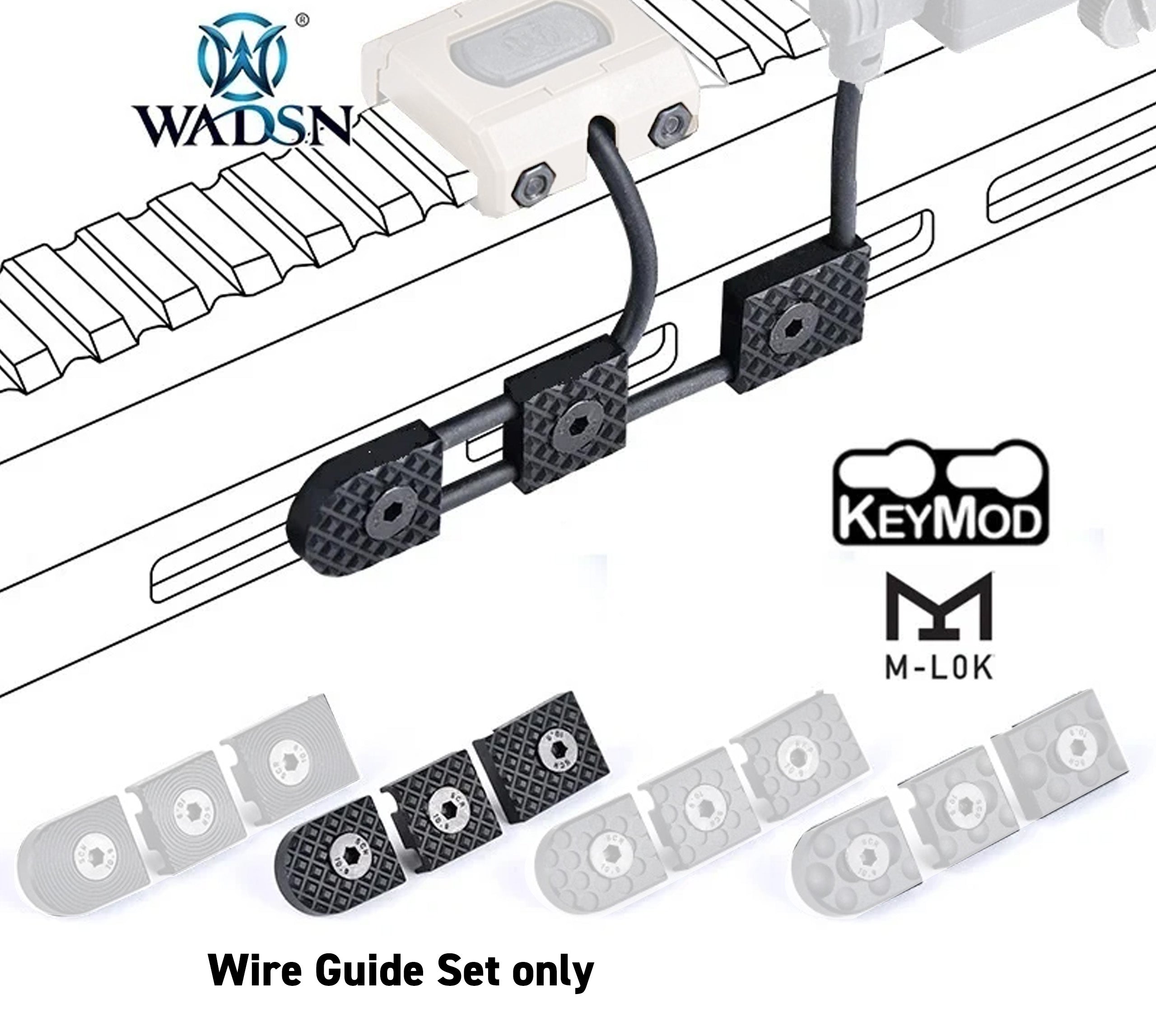 WADSN Tactical M-LOK/KeyMod Wire Guide Set - BLACK
