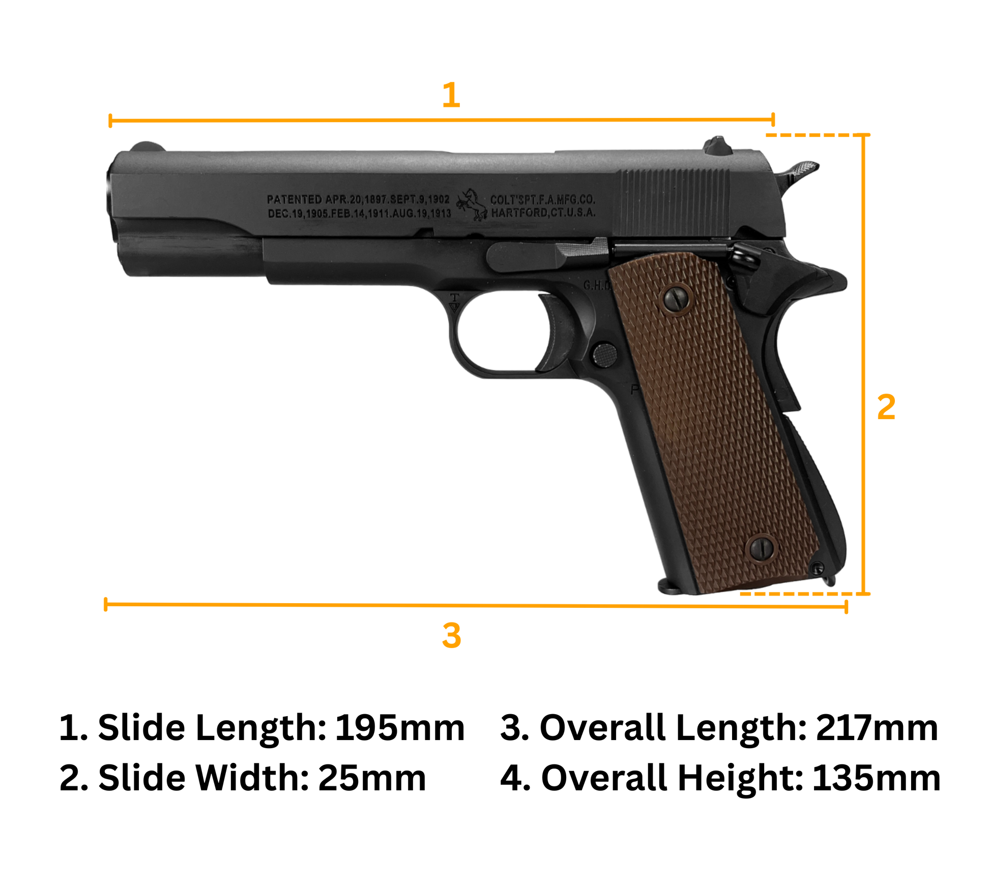 E&C Colt 1911 Gas Blowback Gel Blaster Pistol Replica