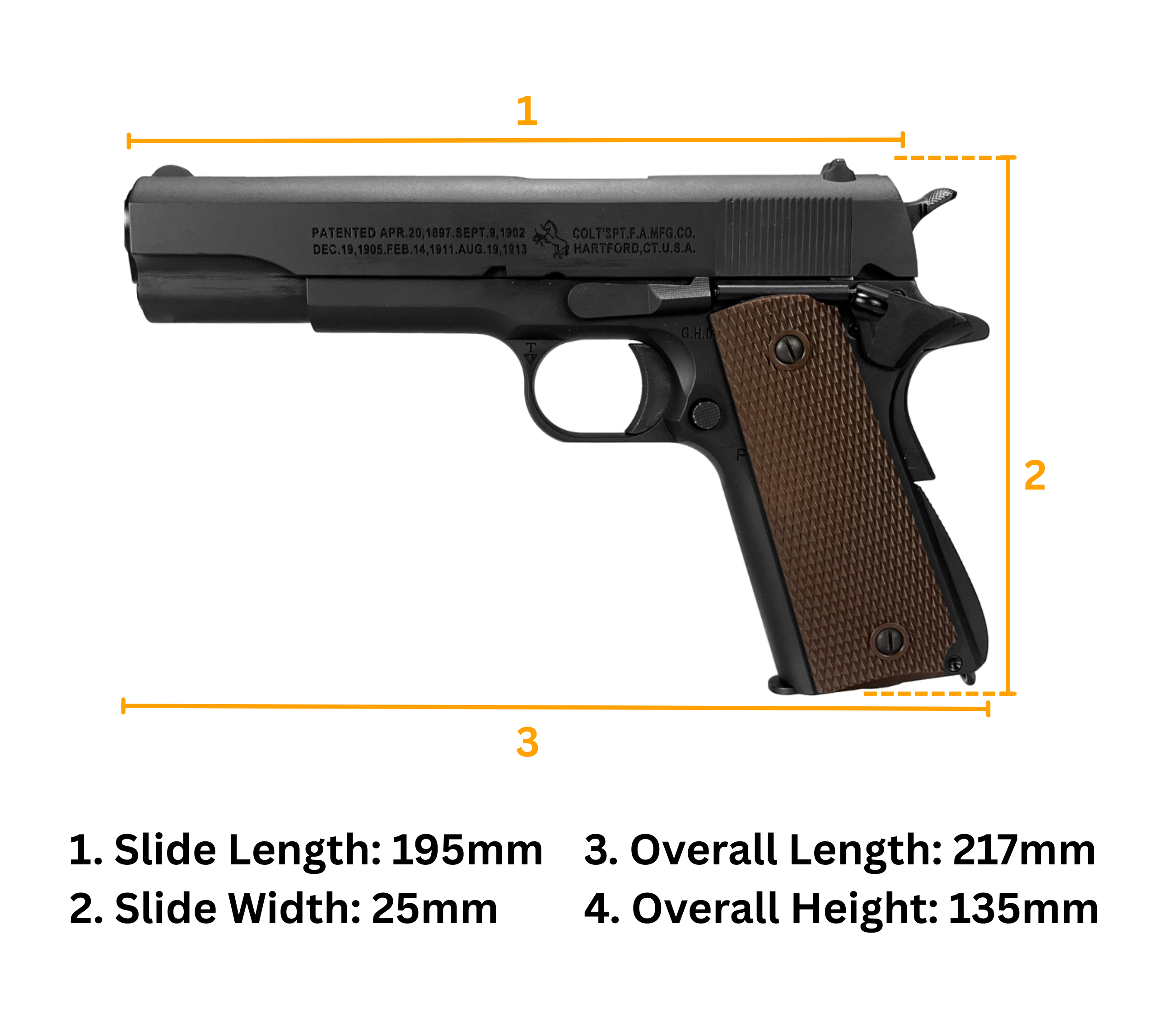 E&C Colt 1911 Gas Blowback Gel Blaster Pistol Replica