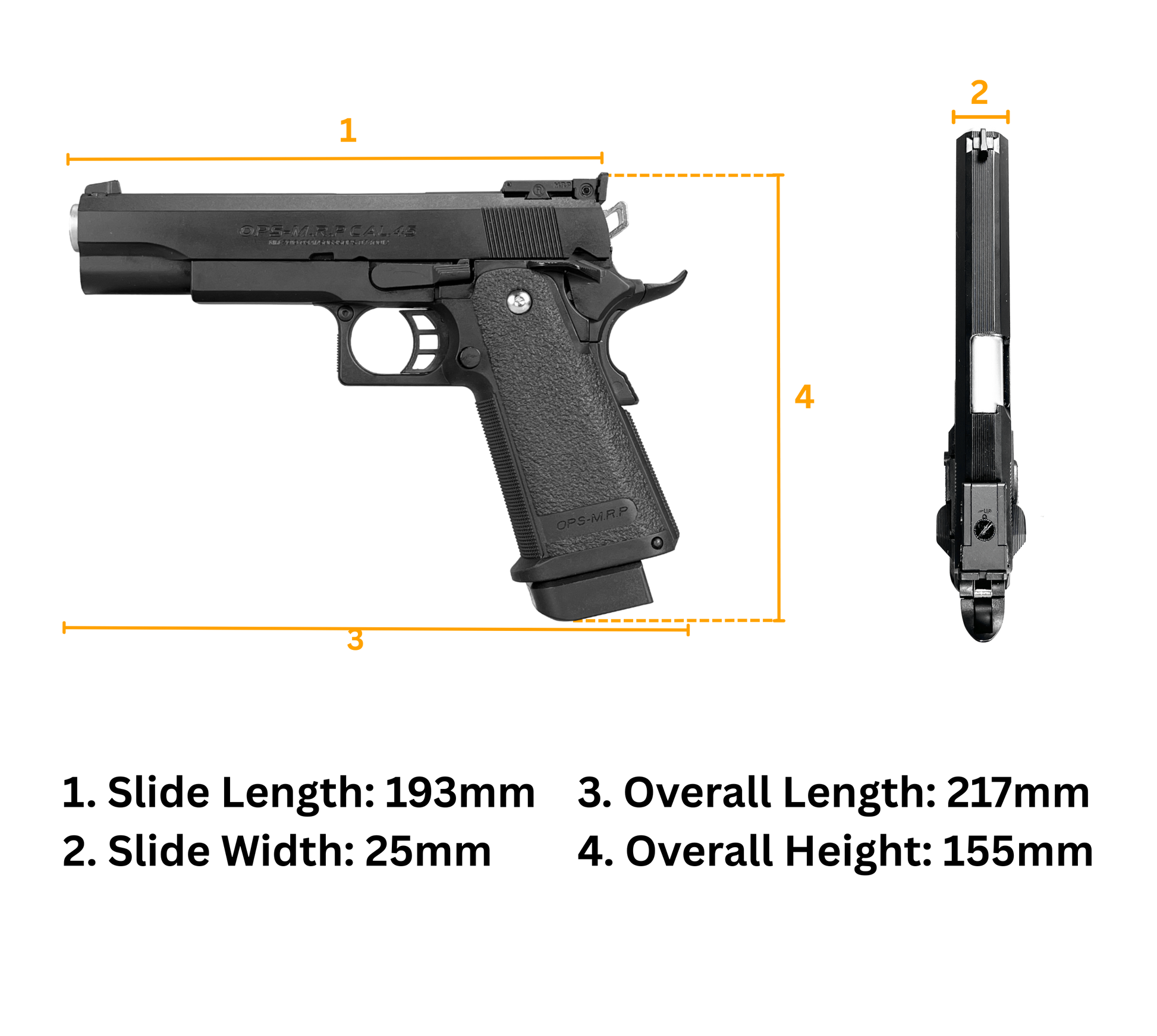 E&C 5.1 Hi-Capa CNC OPS-M.R.P Gas Blowback Gel Blaster Pistol