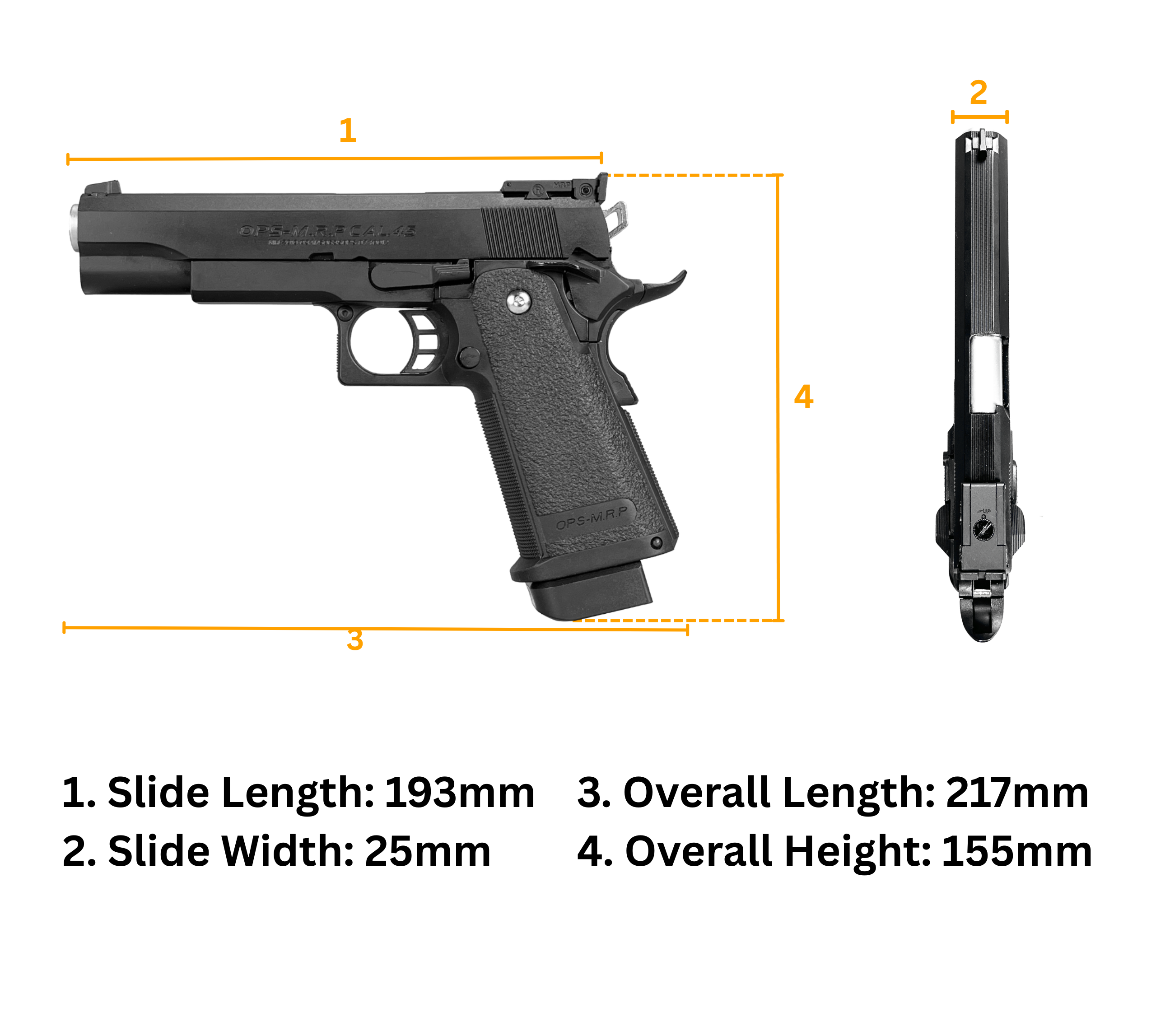 E&C 5.1 Hi-Capa CNC OPS-M.R.P Gas Blowback Gel Blaster Pistol