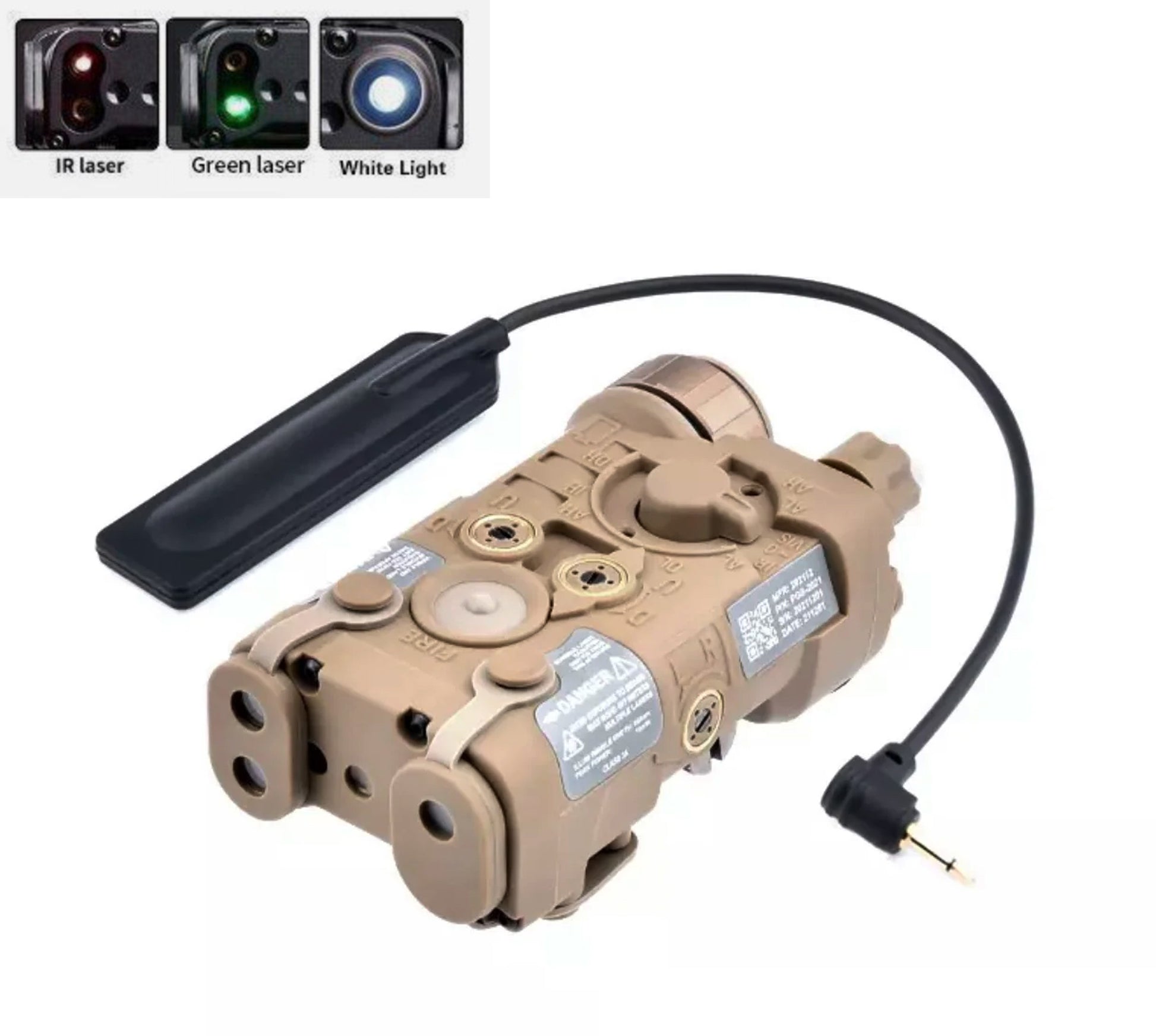 NGAL Integrated Green Laser/ IR pointer/ LED Flashlight Aiming Device