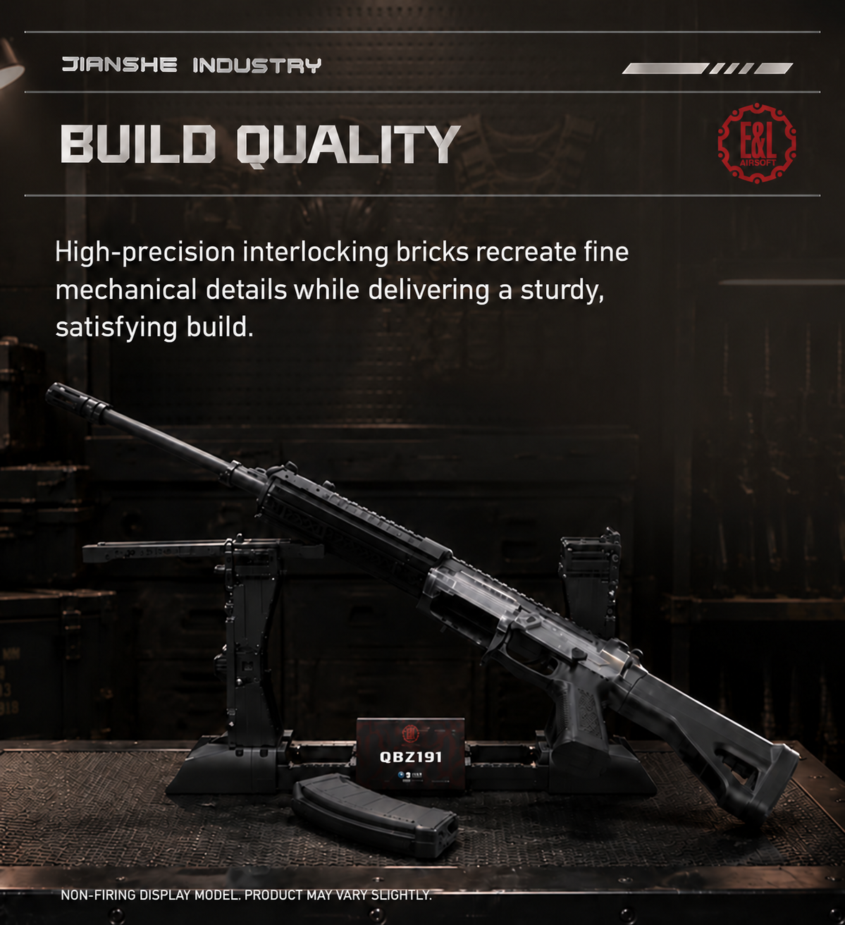 QBZ191 black building block model craftsmanship and build quality