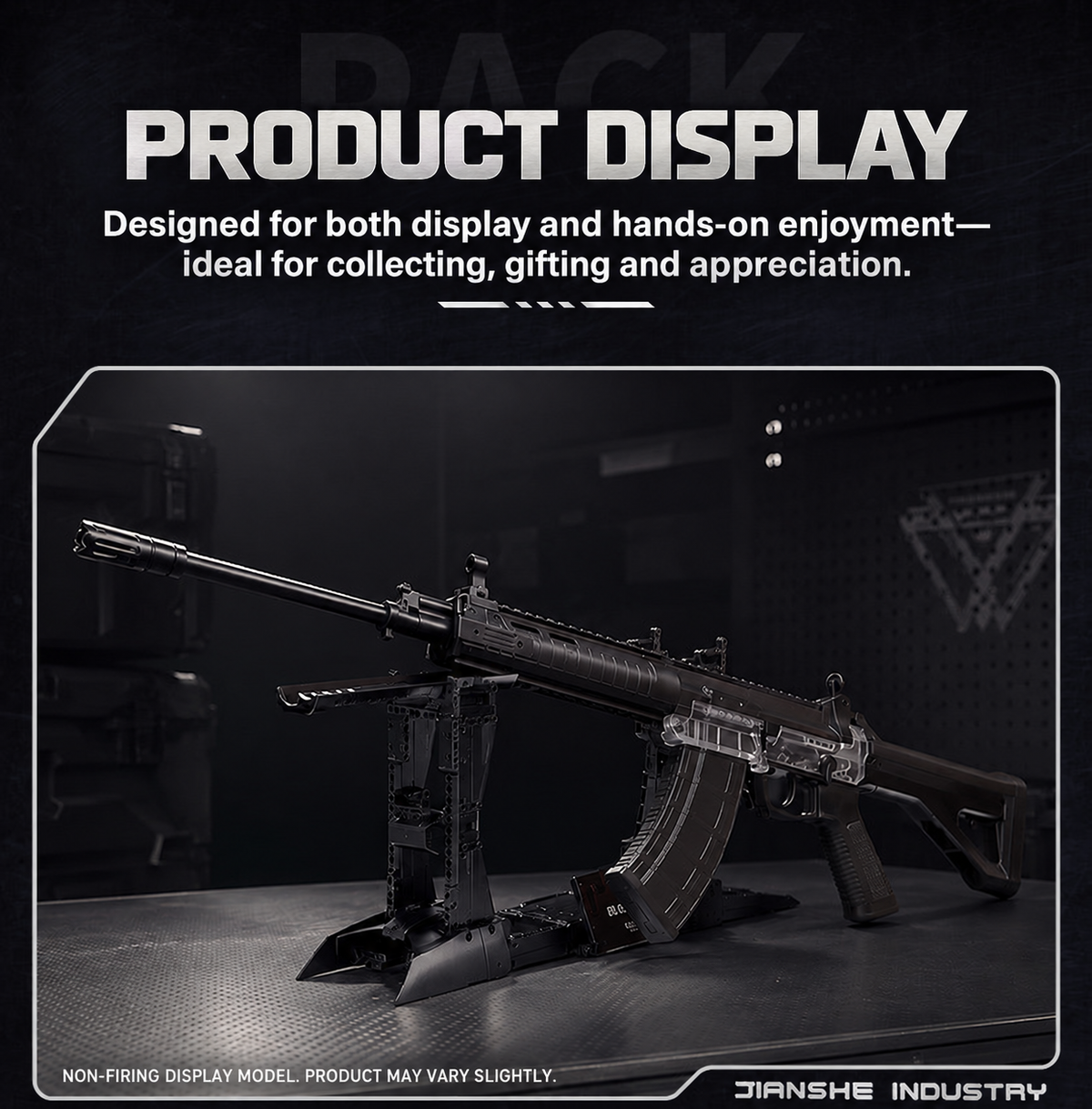 QBZ191 black completed building block model product display