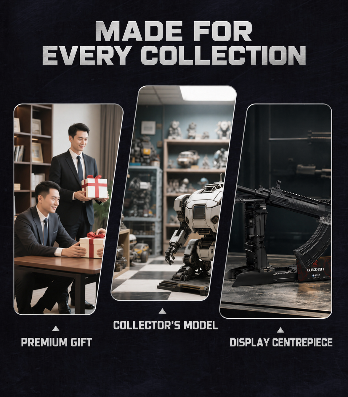 QBZ191 black collector building block model for gift and display