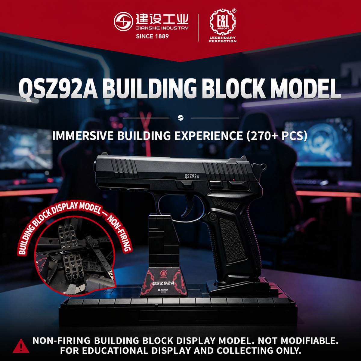 QSZ92A black building block display model, 270 pieces