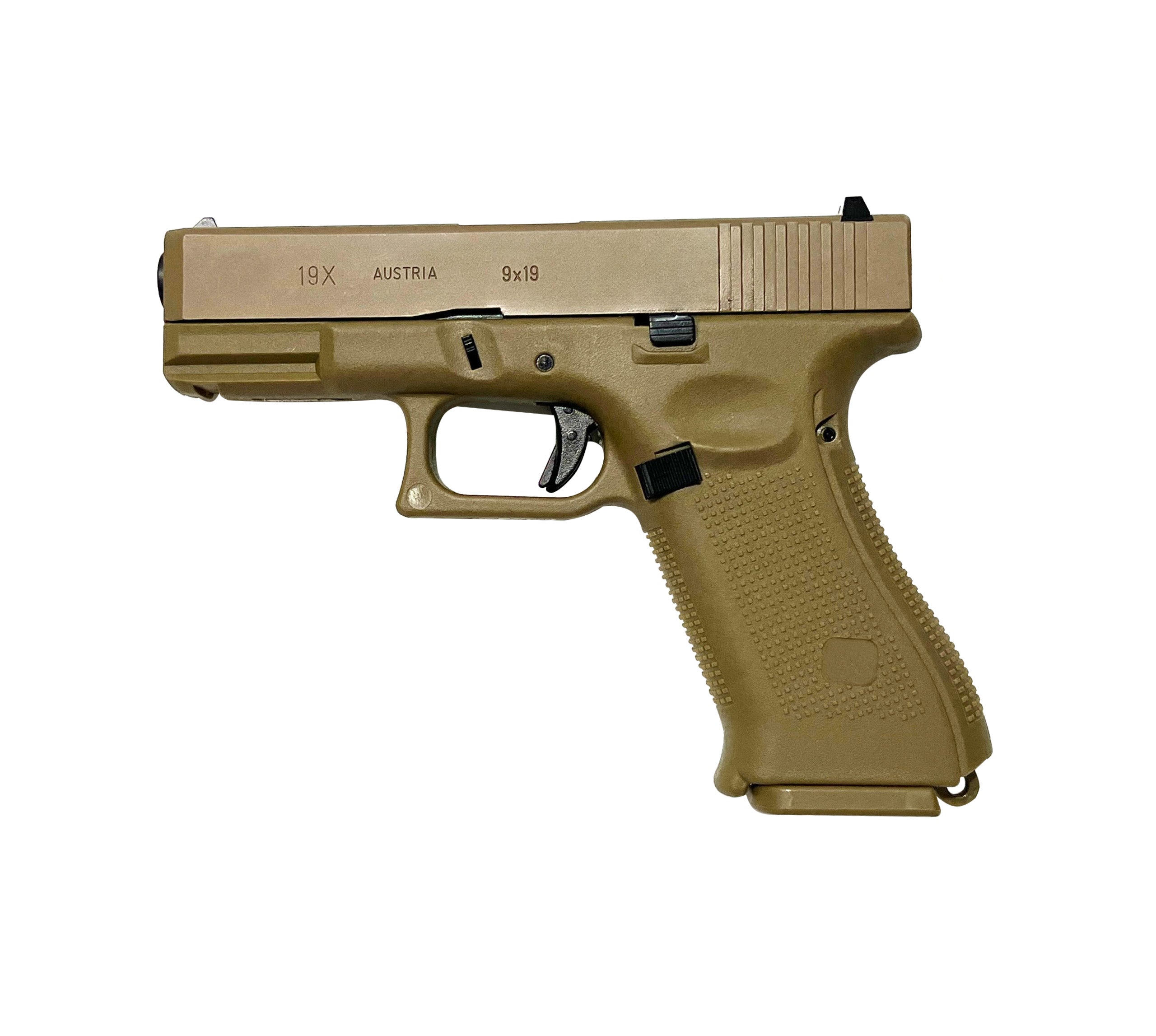E&C G19X Gas Blowback Pistol Gel Blaster Replica - Tan