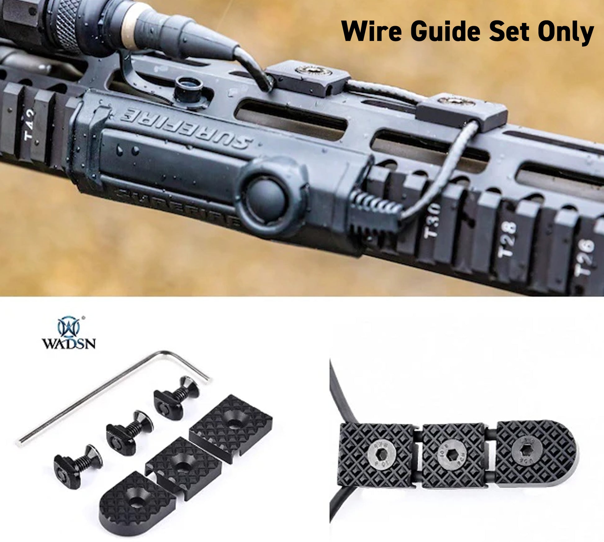 WADSN Tactical M-LOK/KeyMod Wire Guide Set - BLACK