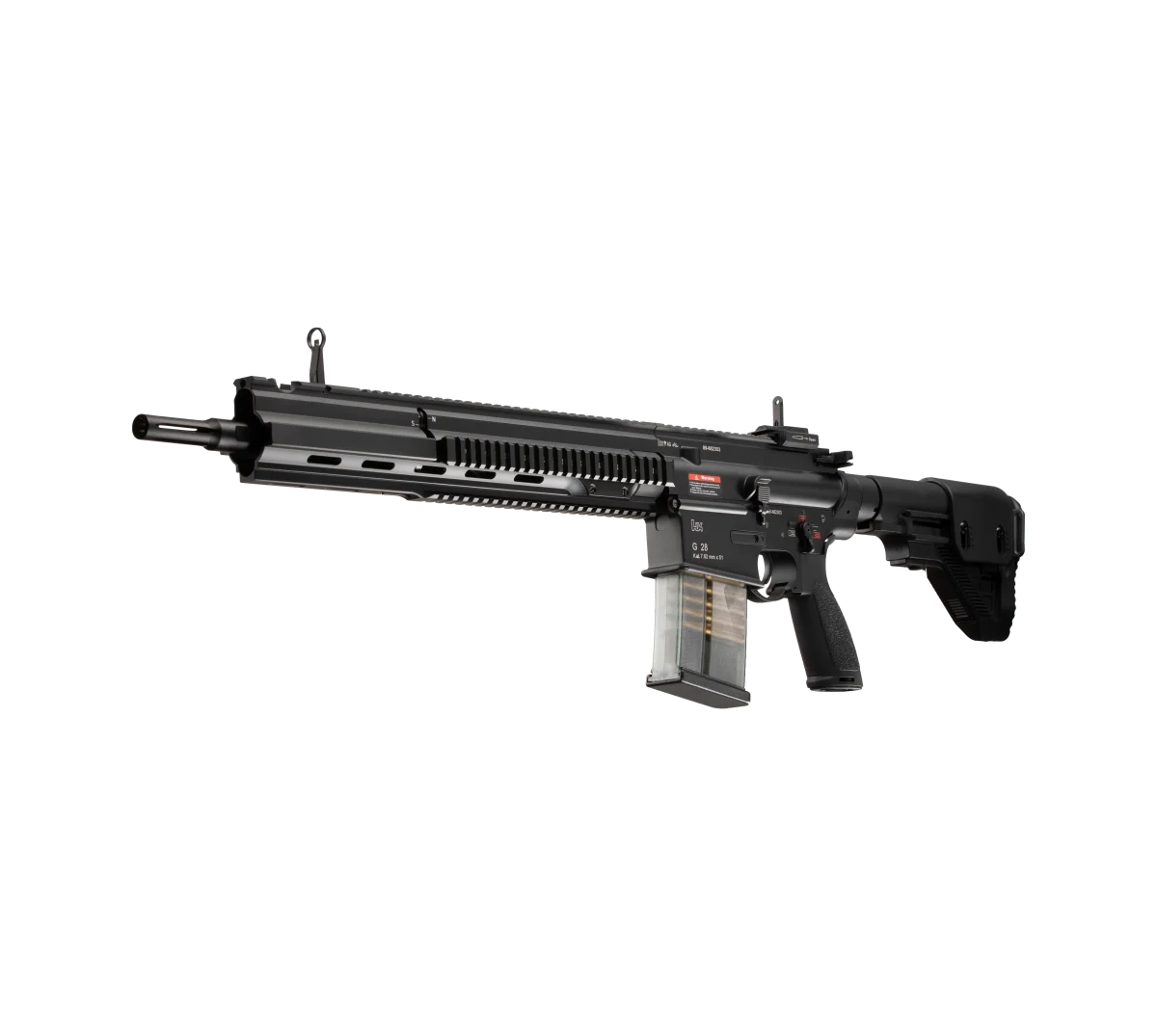 Side view of HKG28 DMR Gel Blaster-black.