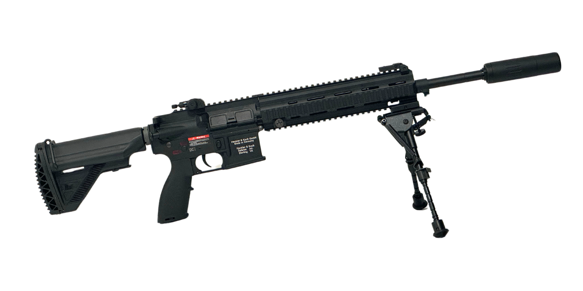 Back view of M27 IAR AEG Gel Blaster-black